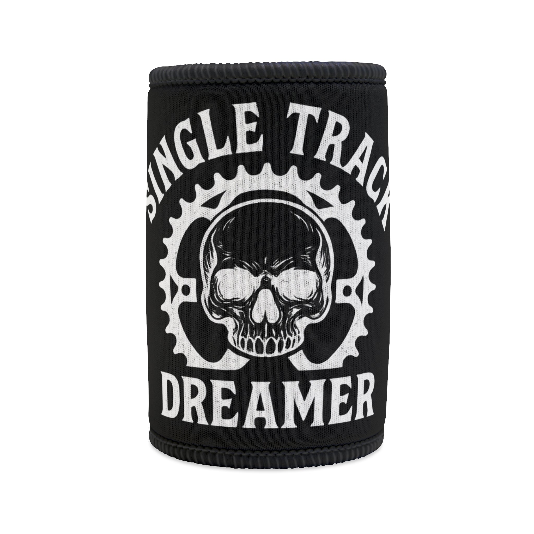 Single Track Dreamer" skull bike gear can cooler for mountain bikers