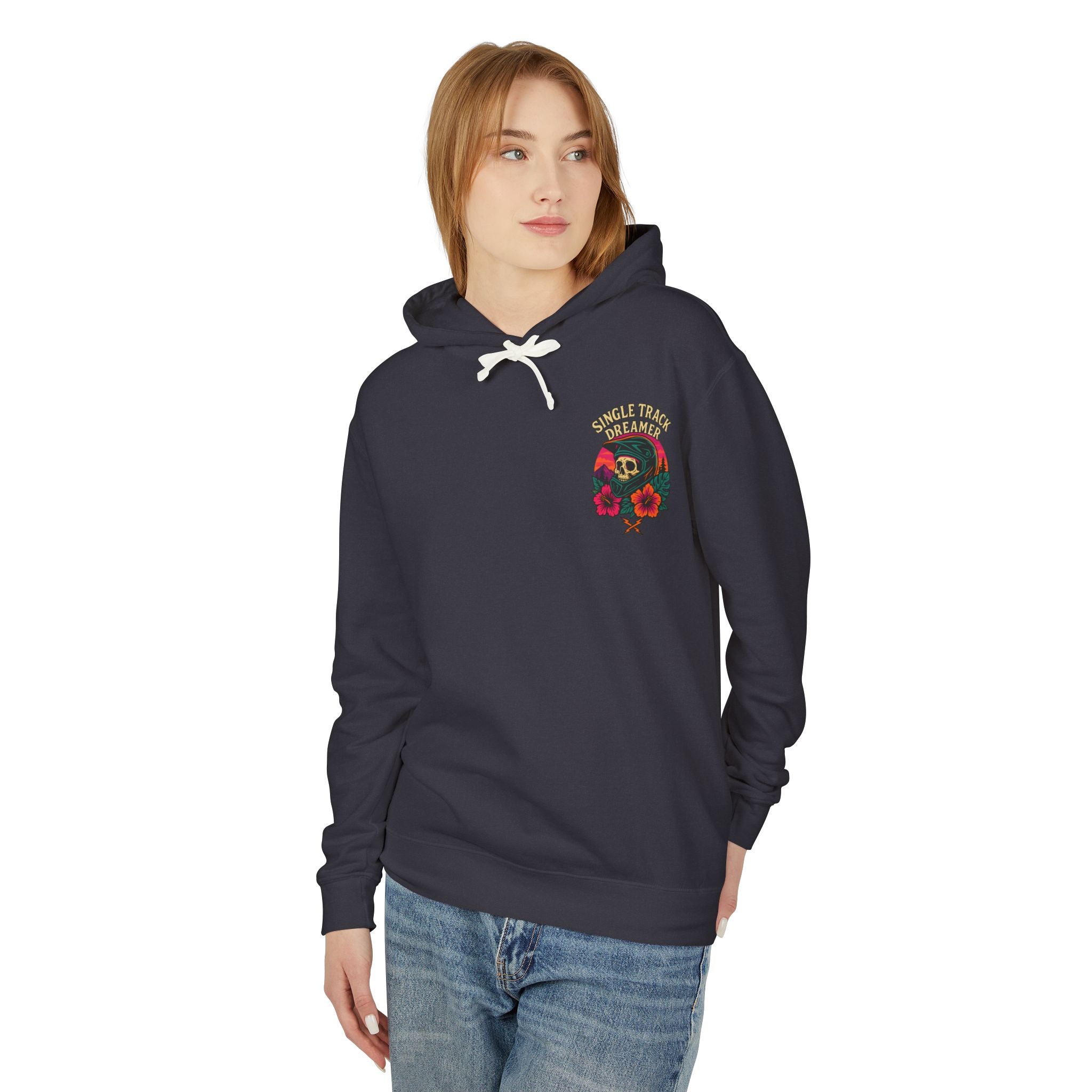 Skull-Sunset Lightweight Hoodie – Single Track Dreamer