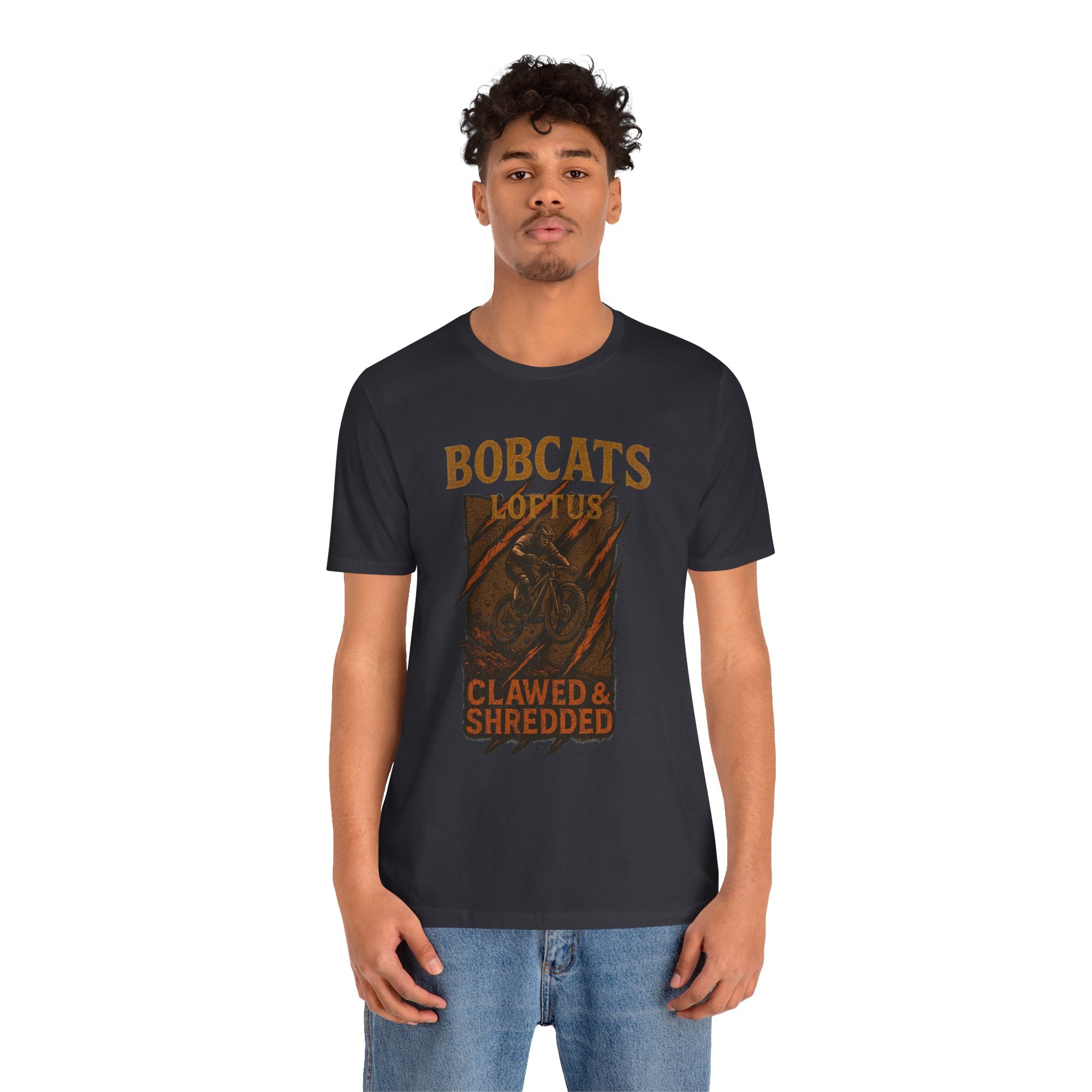 Bobcats Clawed & Shredded Men's Jersey Tee - Perfect for MTB Enthusiasts