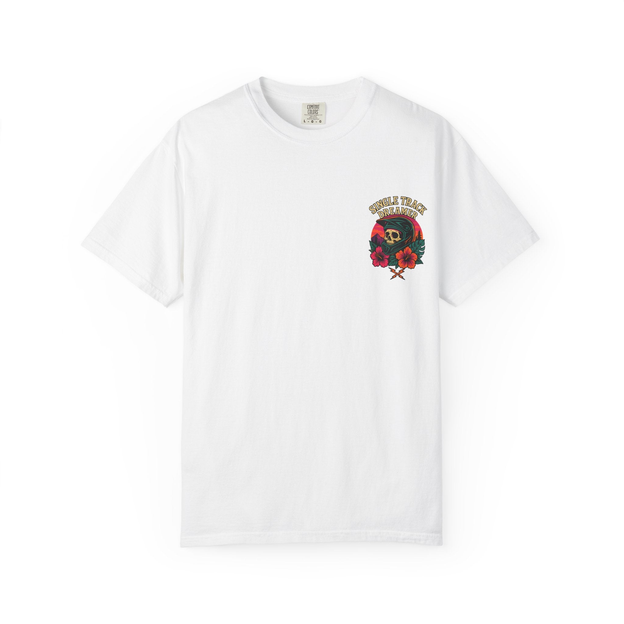 Skull-Sunset MTB Tee – Men's Garment-Dyed | Single Track Dreamer