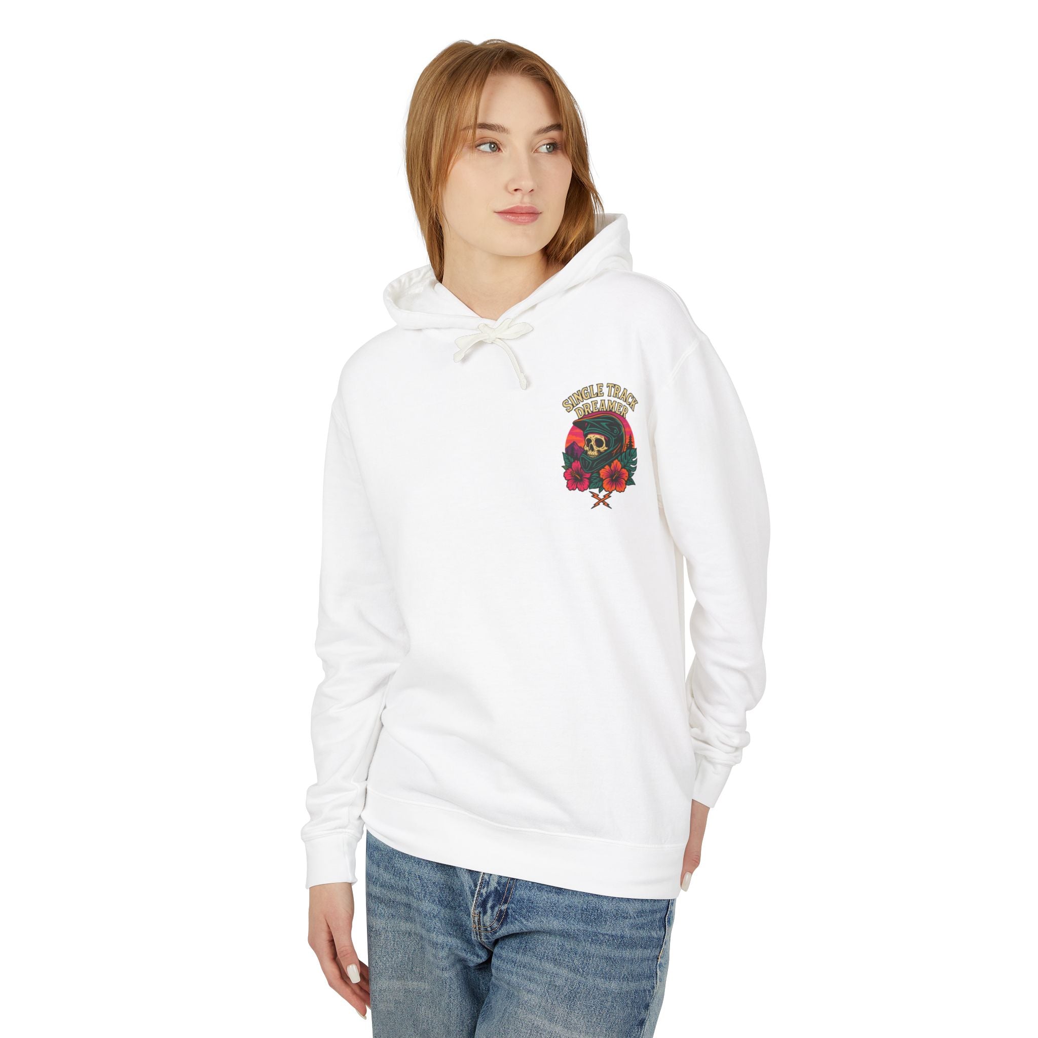 Skull-Sunset Lightweight Hoodie – Single Track Dreamer
