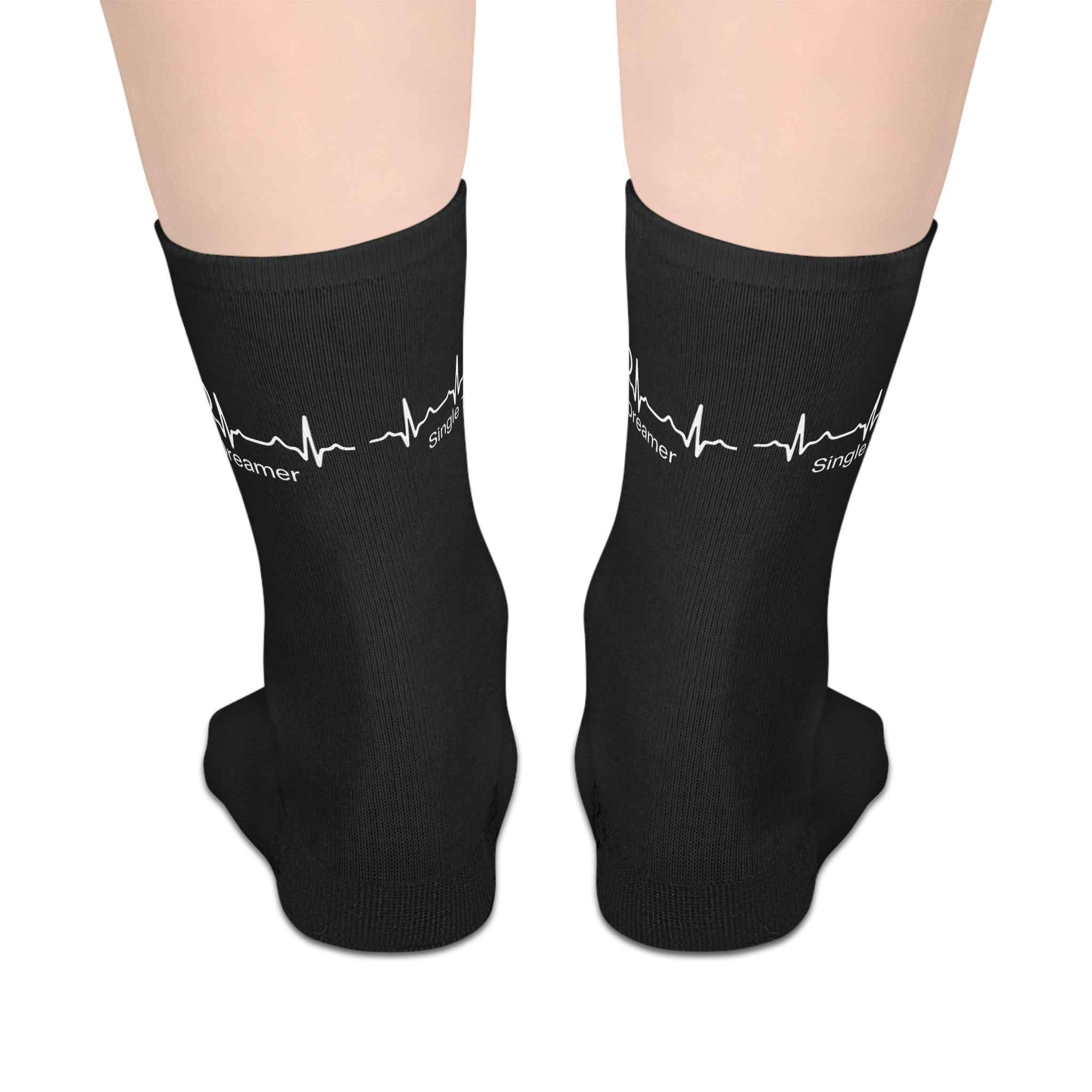 Single Track Dreamer Heartbeat | Custom Crew Socks