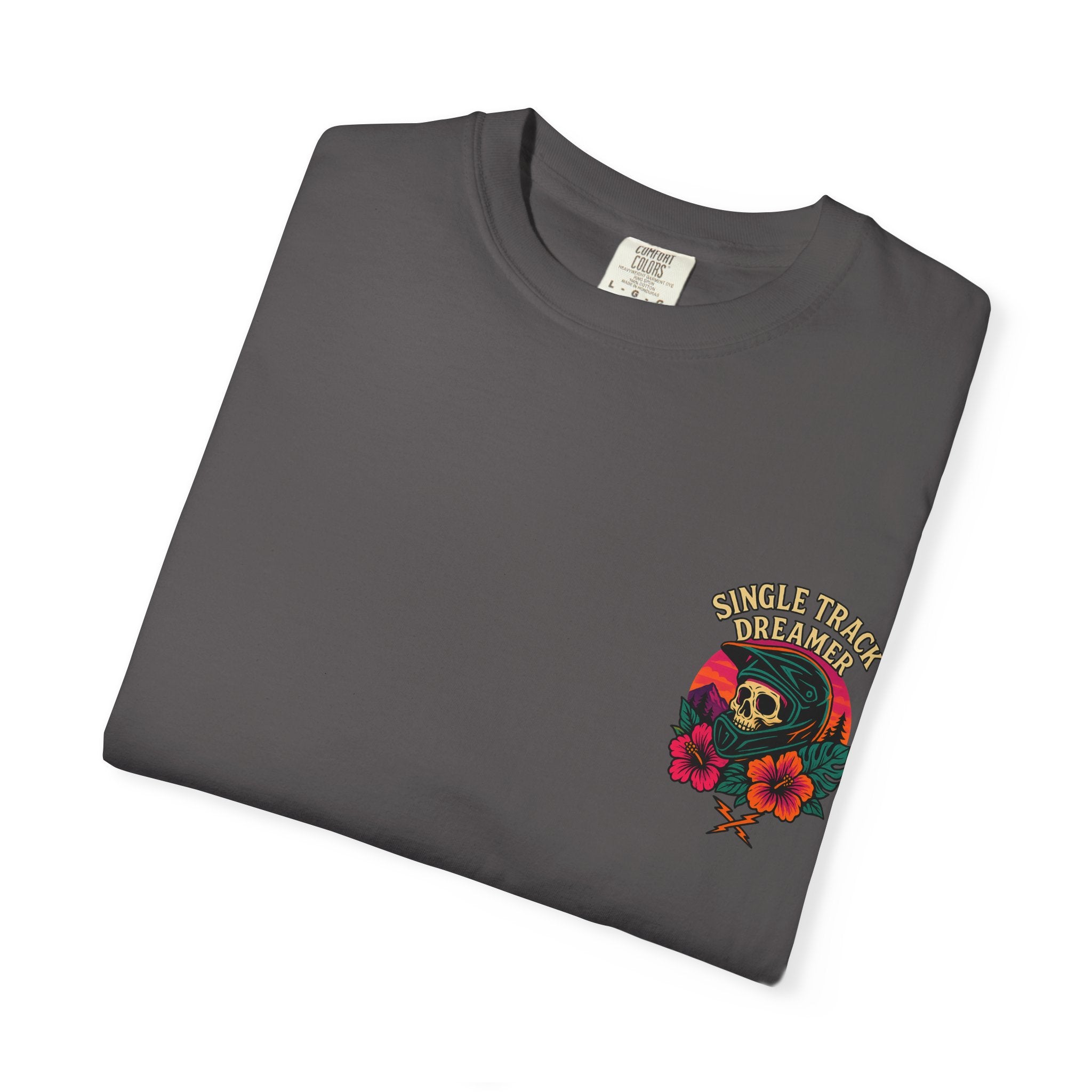 Skull-Sunset MTB Tee – Men's Garment-Dyed | Single Track Dreamer