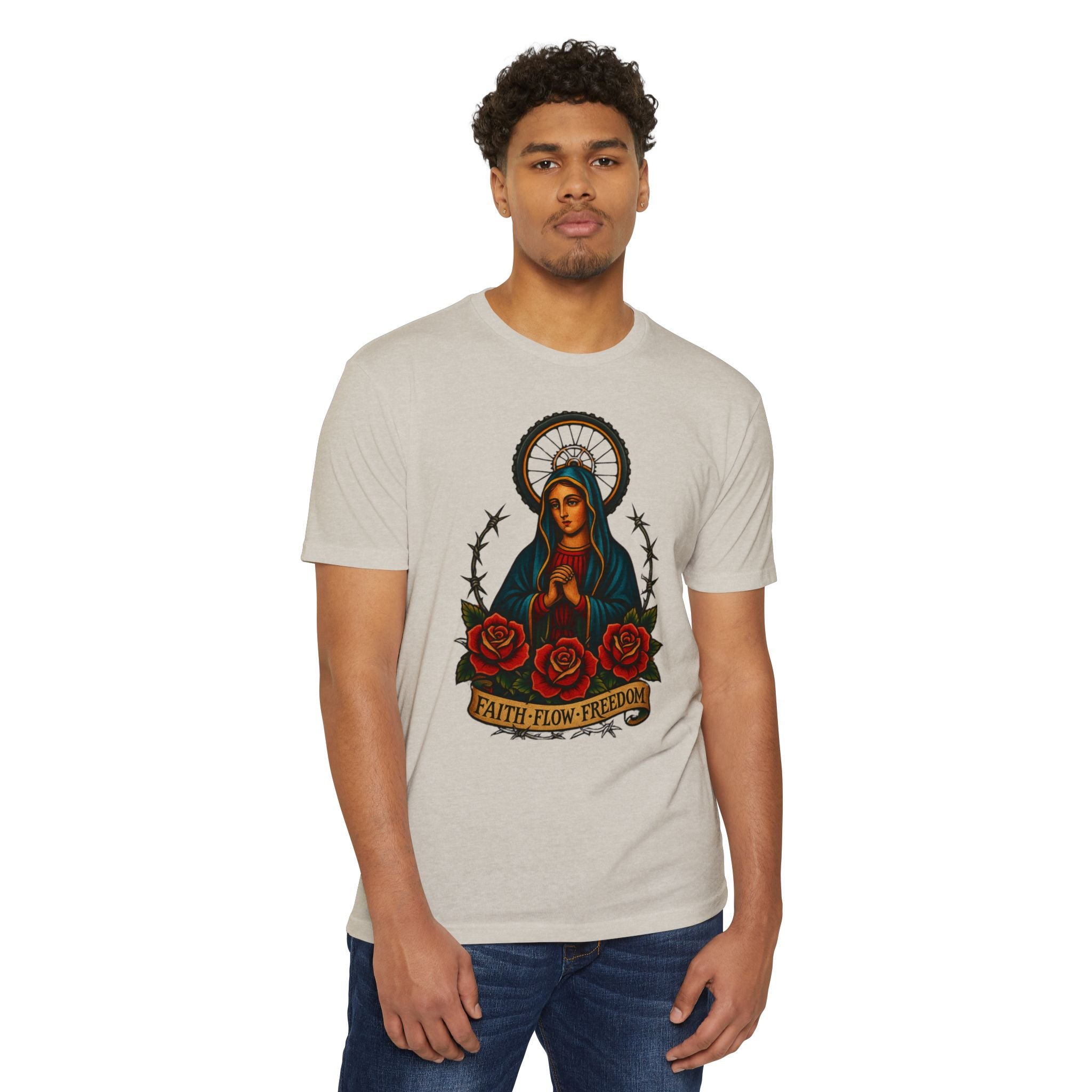 Faith Flow Freedom Men's Short Sleeve Tee - Inspirational Graphic T-Shirt