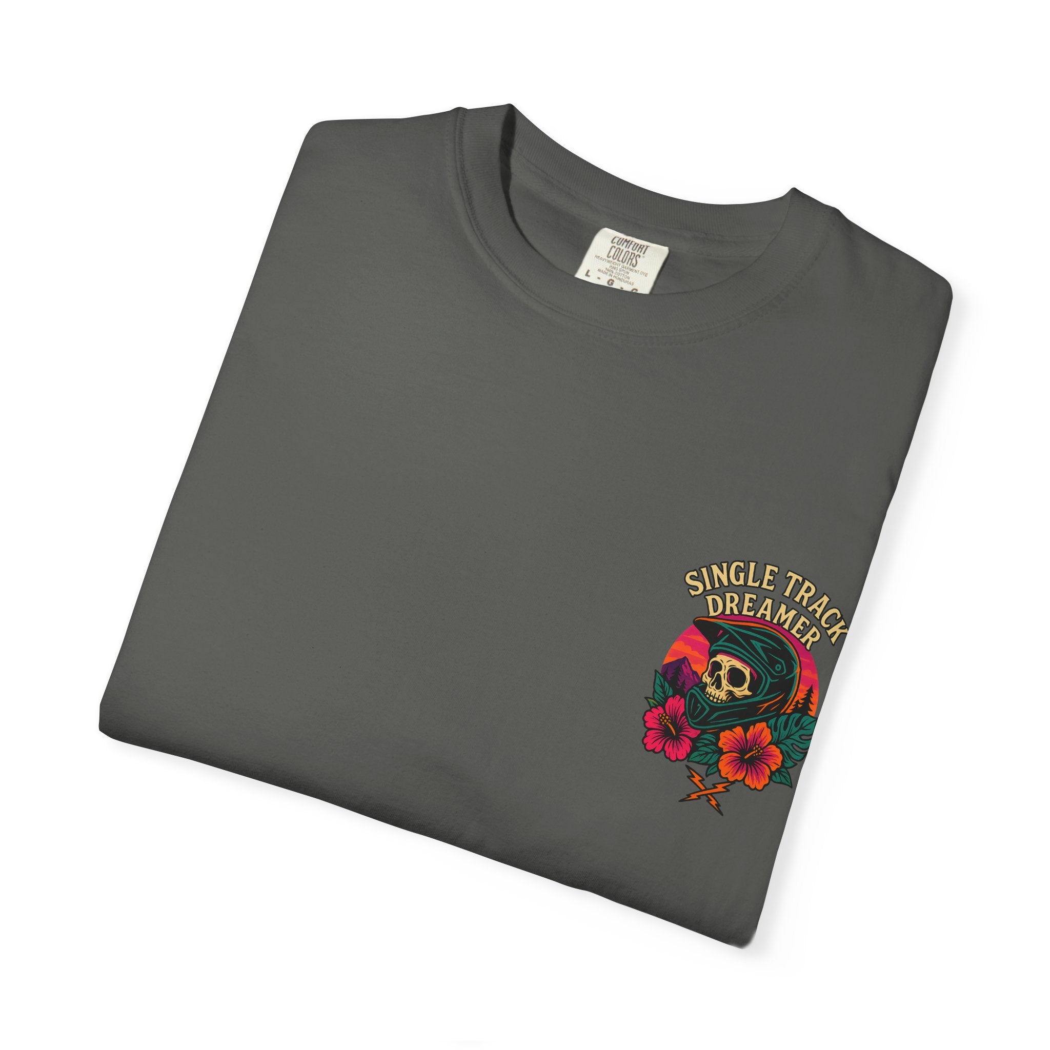 Skull-Sunset MTB Tee – Men's Garment-Dyed | Single Track Dreamer