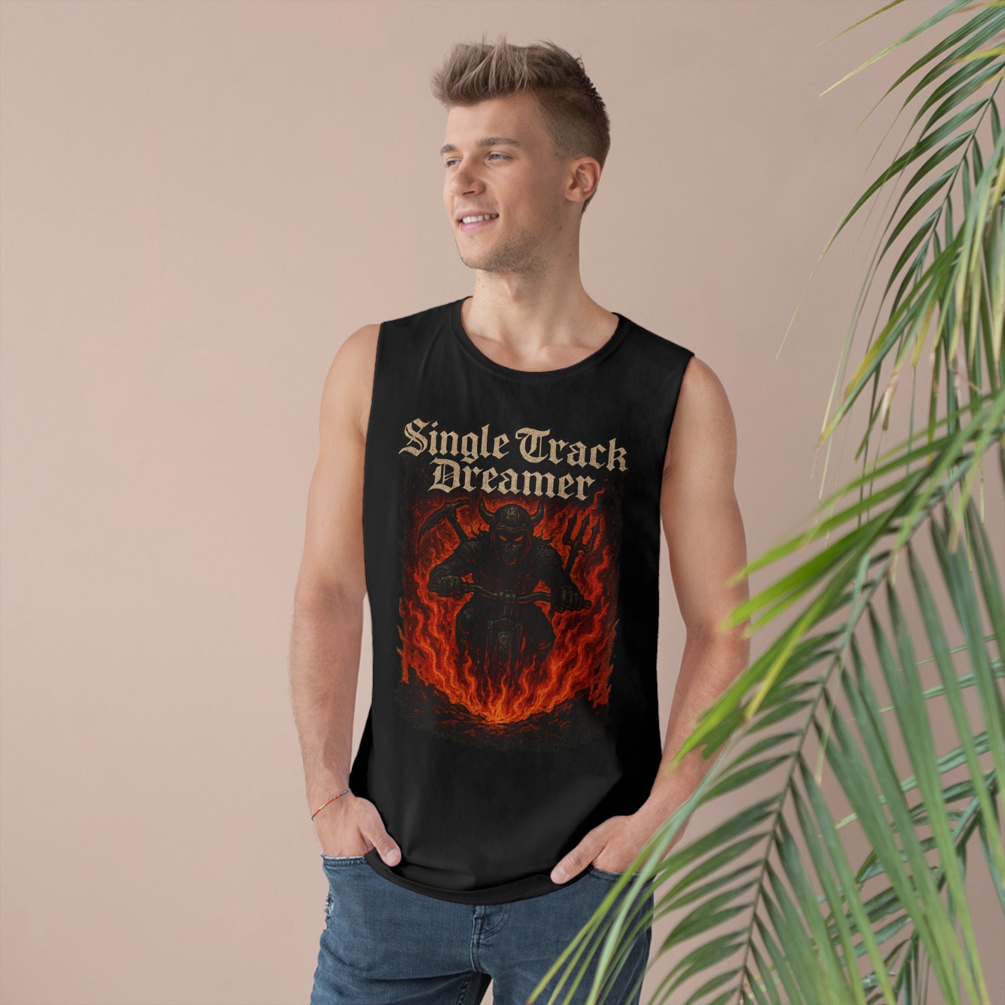 Men's Single Track Dreamer Tank - Edgy Mountain Bike Graphic Tee