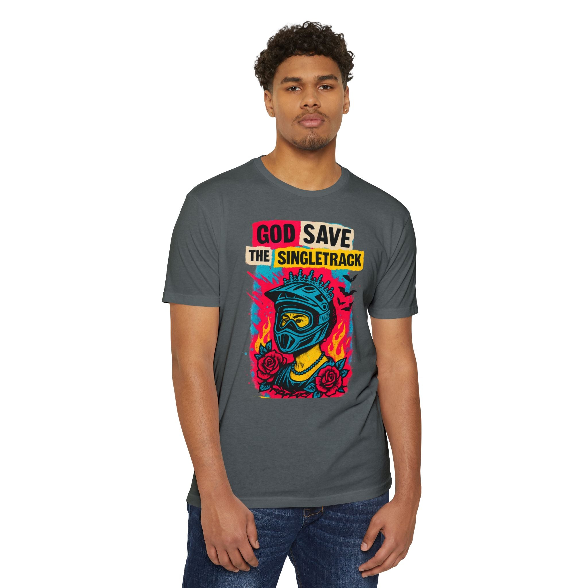 God Save The Singletrack - Men's Jersey Tee for Mountain Bikers