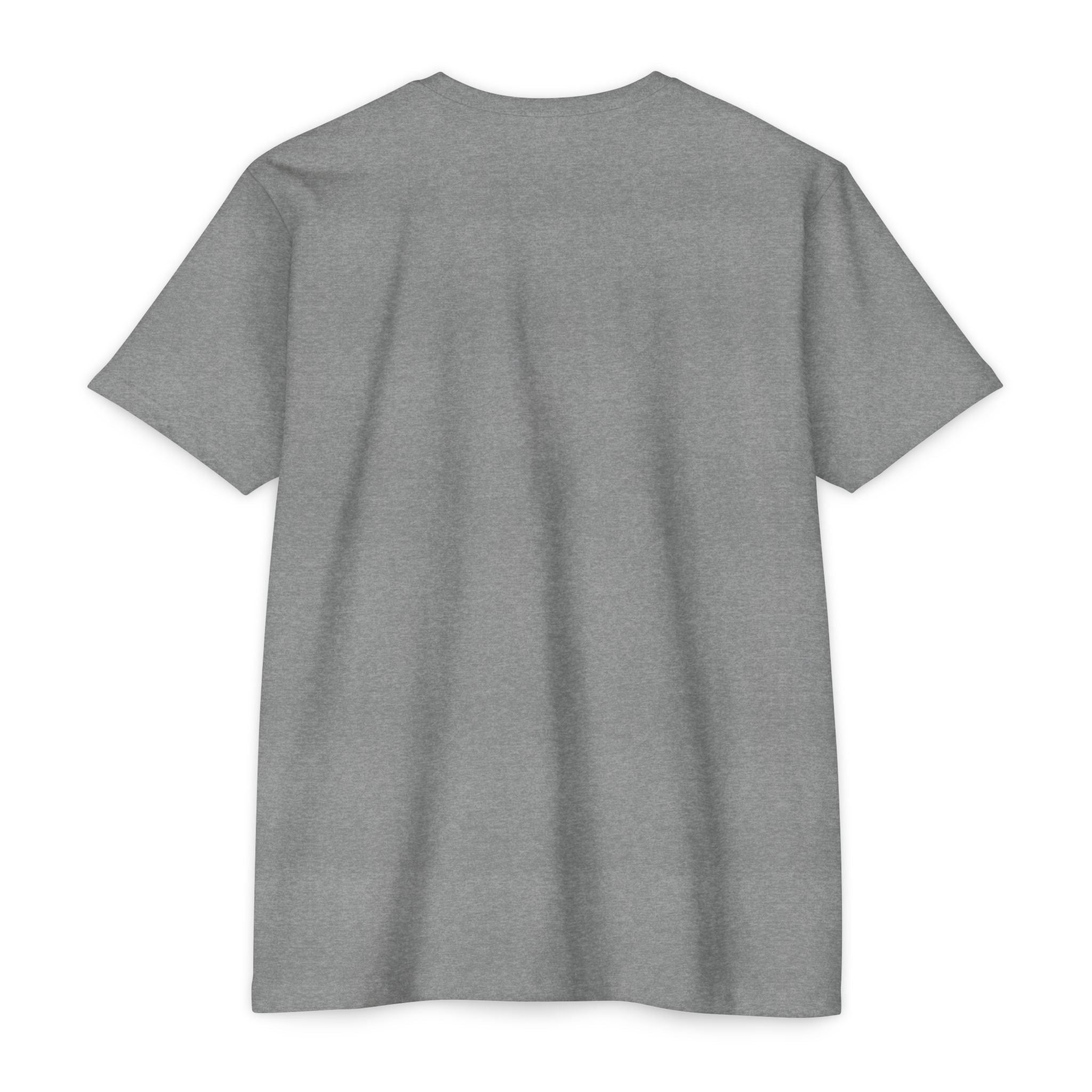 Back view of Women's MTB Tee - Vintage Rose Tattooed Rider Shirt in heather gray, featuring a plain back for a casual mountain bike look.