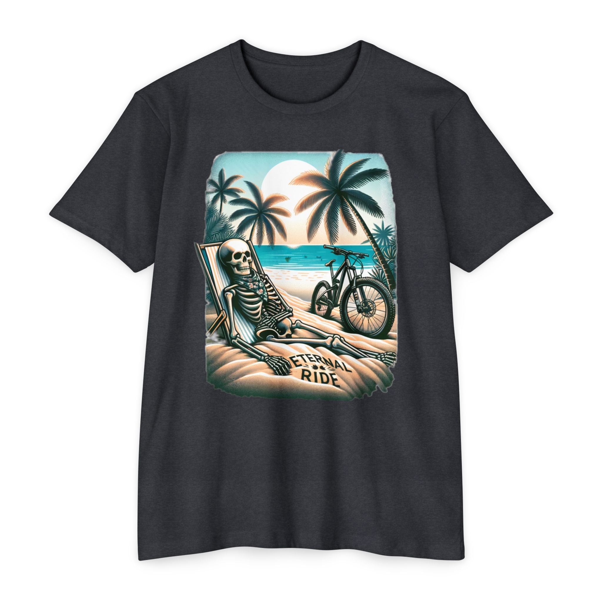 Eternal Ride – Single Track Dreamer Skeleton Beach Men's CVC Jersey T-Shirt