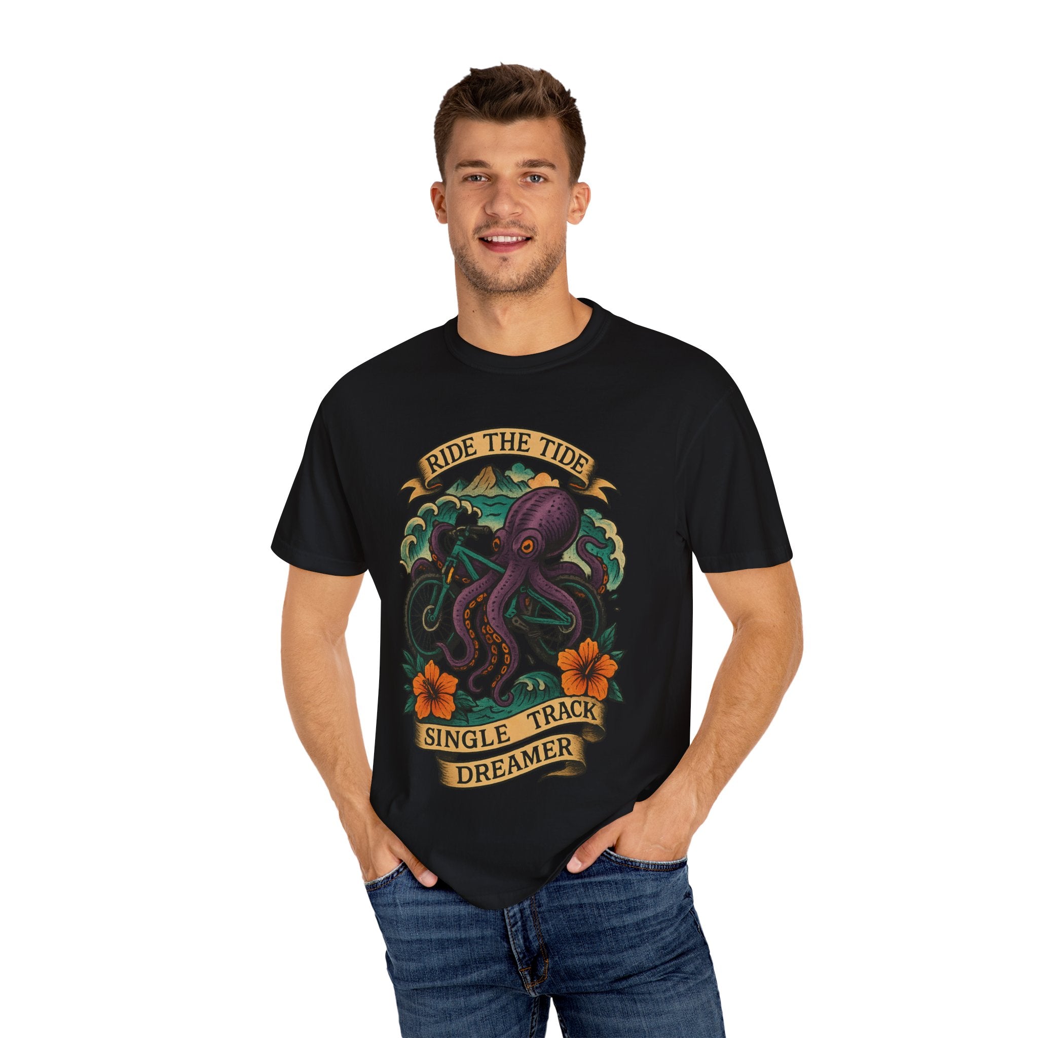 Ride the Tide – Men's Garment-Dyed T-Shirt by Single Track Dreamer