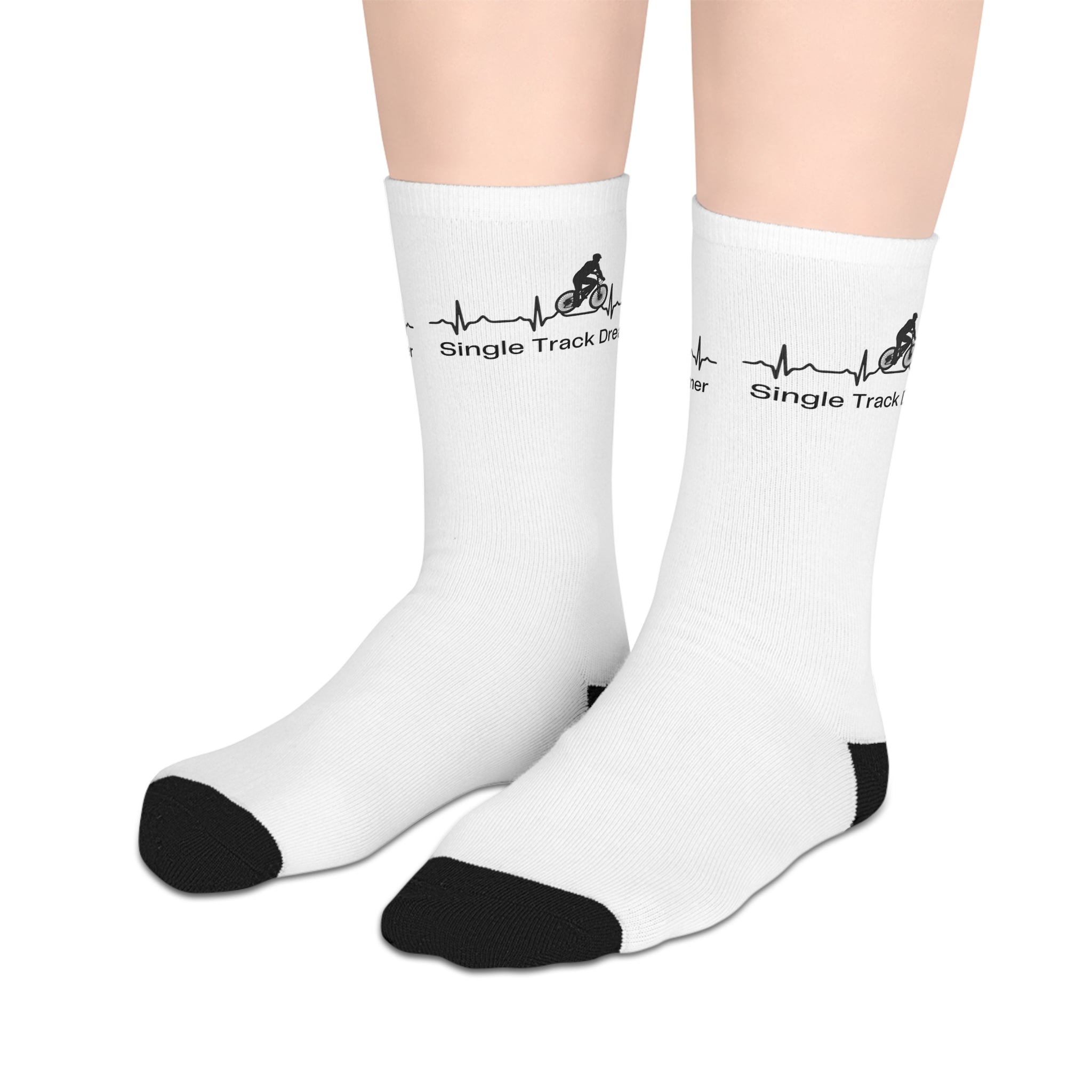 Single Track Dreamer MTB Heartbeat Crew Socks – Mountain Bike Riding Socks