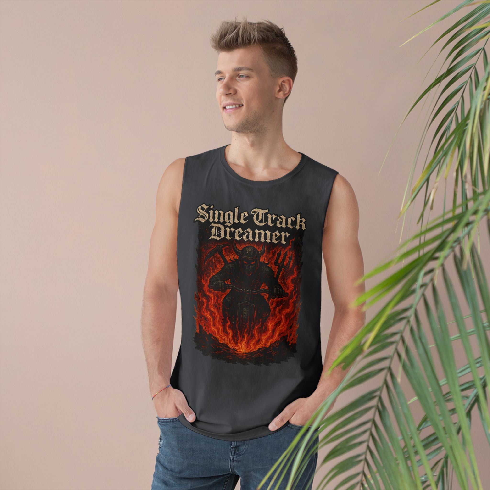 Men's Single Track Dreamer Tank - Edgy Mountain Bike Graphic Tee