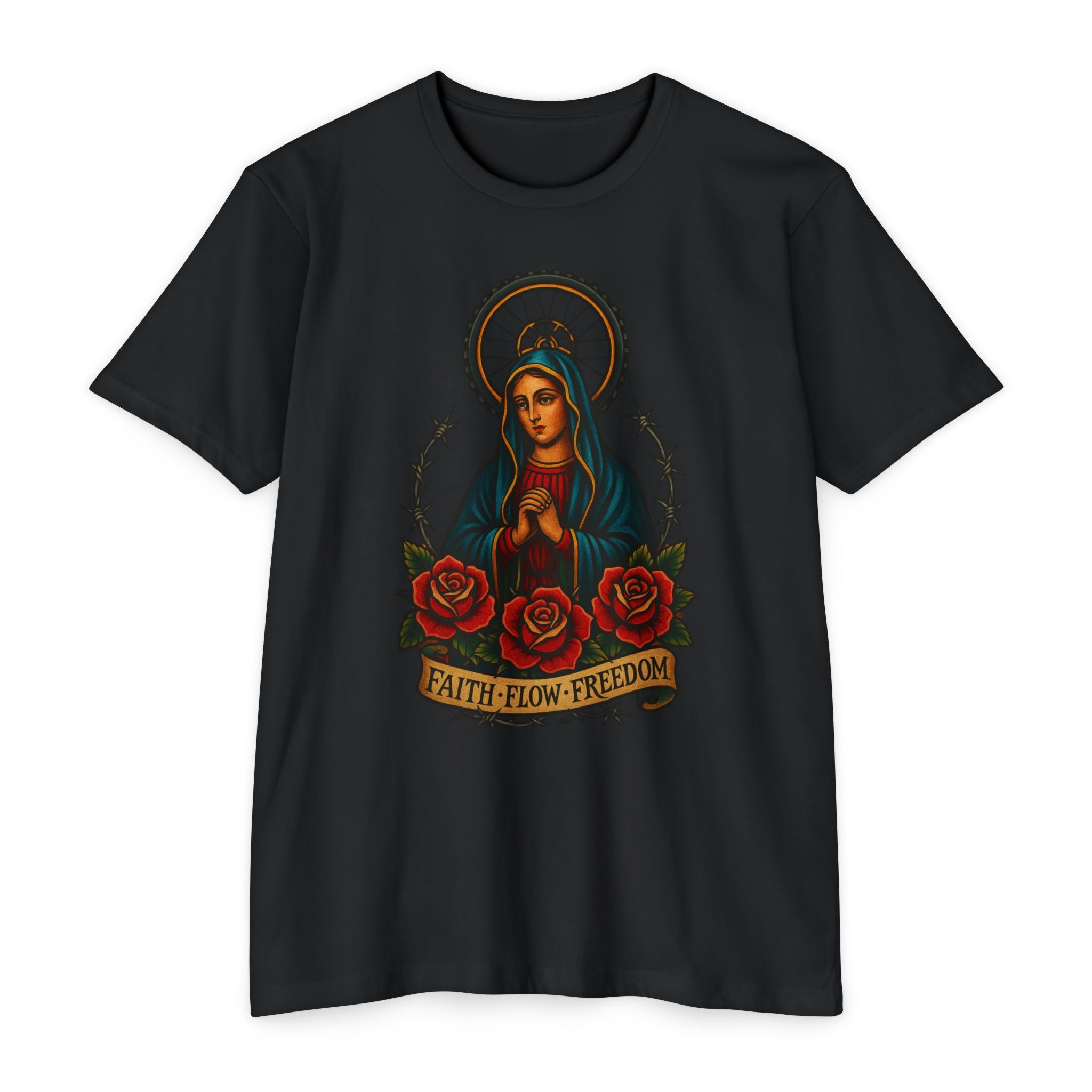 Faith Flow Freedom Men's Short Sleeve Tee - Inspirational Graphic T-Shirt