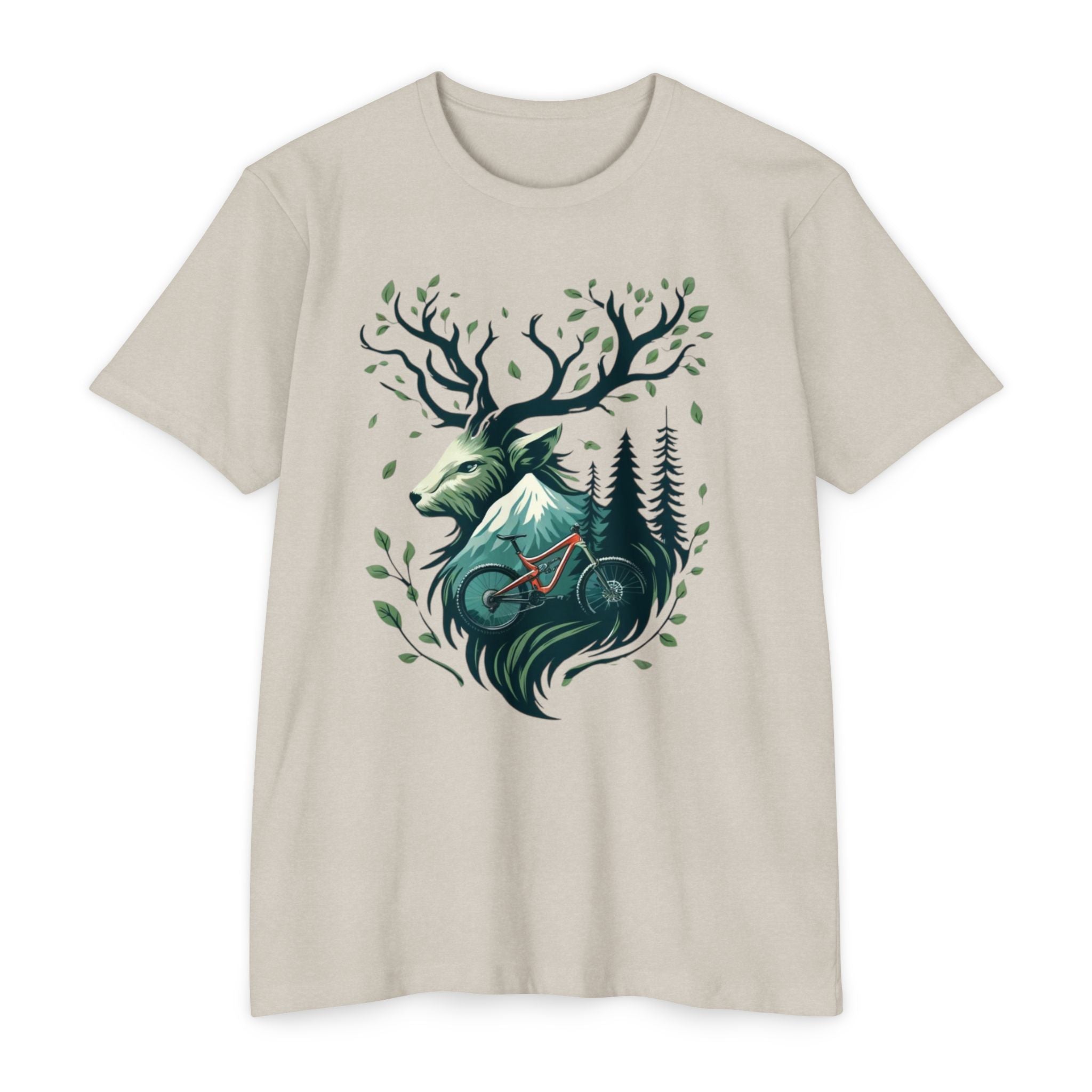 Forest Deer Mountain Bike T-Shirt – Nature Trail Rider Tee