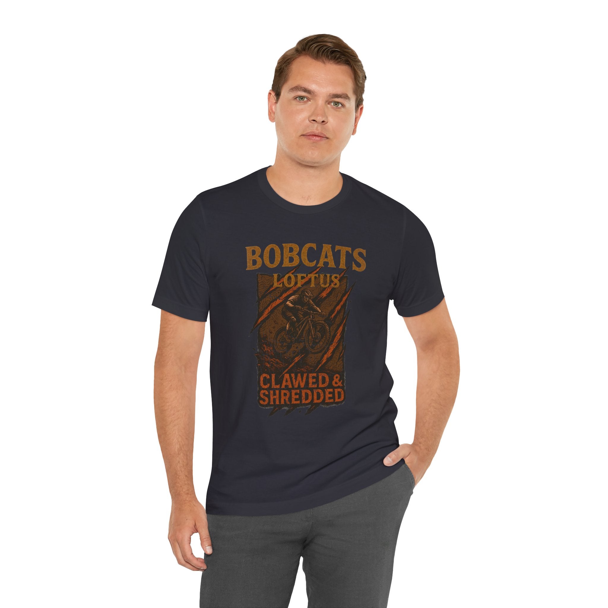 Bobcats Clawed & Shredded Men's Jersey Tee - Perfect for MTB Enthusiasts
