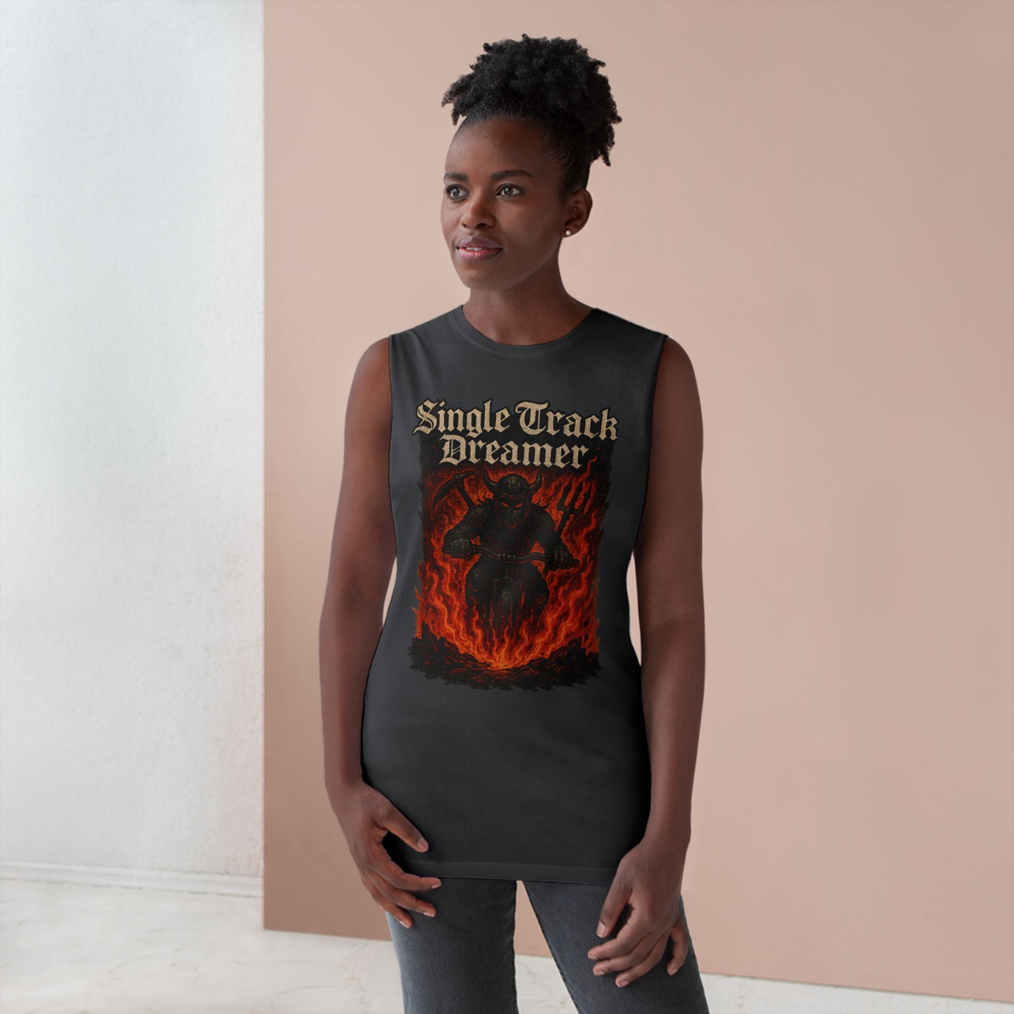 Men's Single Track Dreamer Tank - Edgy Mountain Bike Graphic Tee