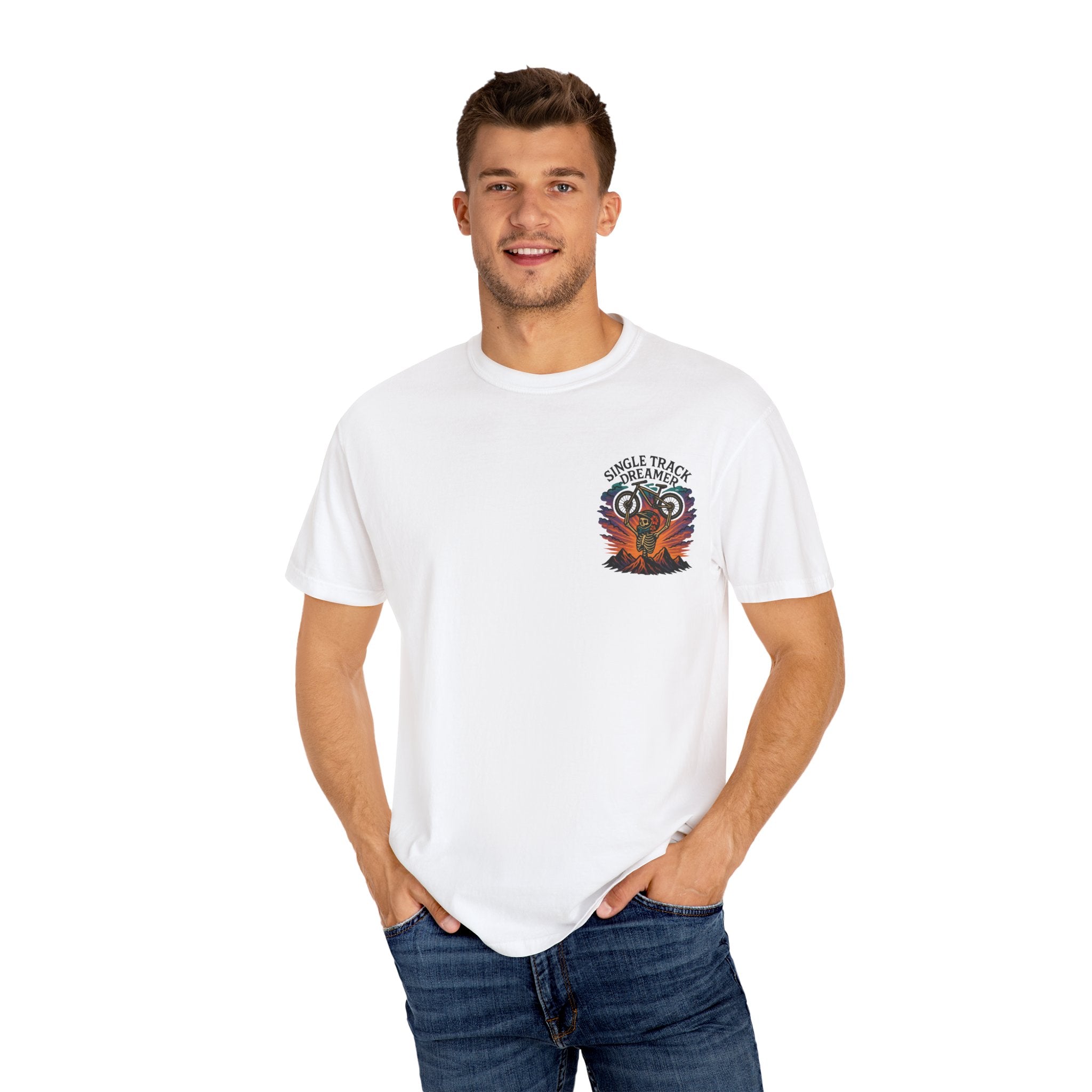 Skeleton Summit MTB Tee – Men's Garment-Dyed | Single Track Dreamer