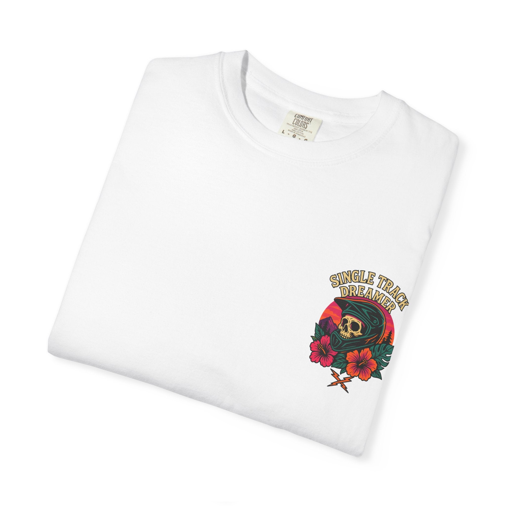 Skull-Sunset MTB Tee – Men's Garment-Dyed | Single Track Dreamer