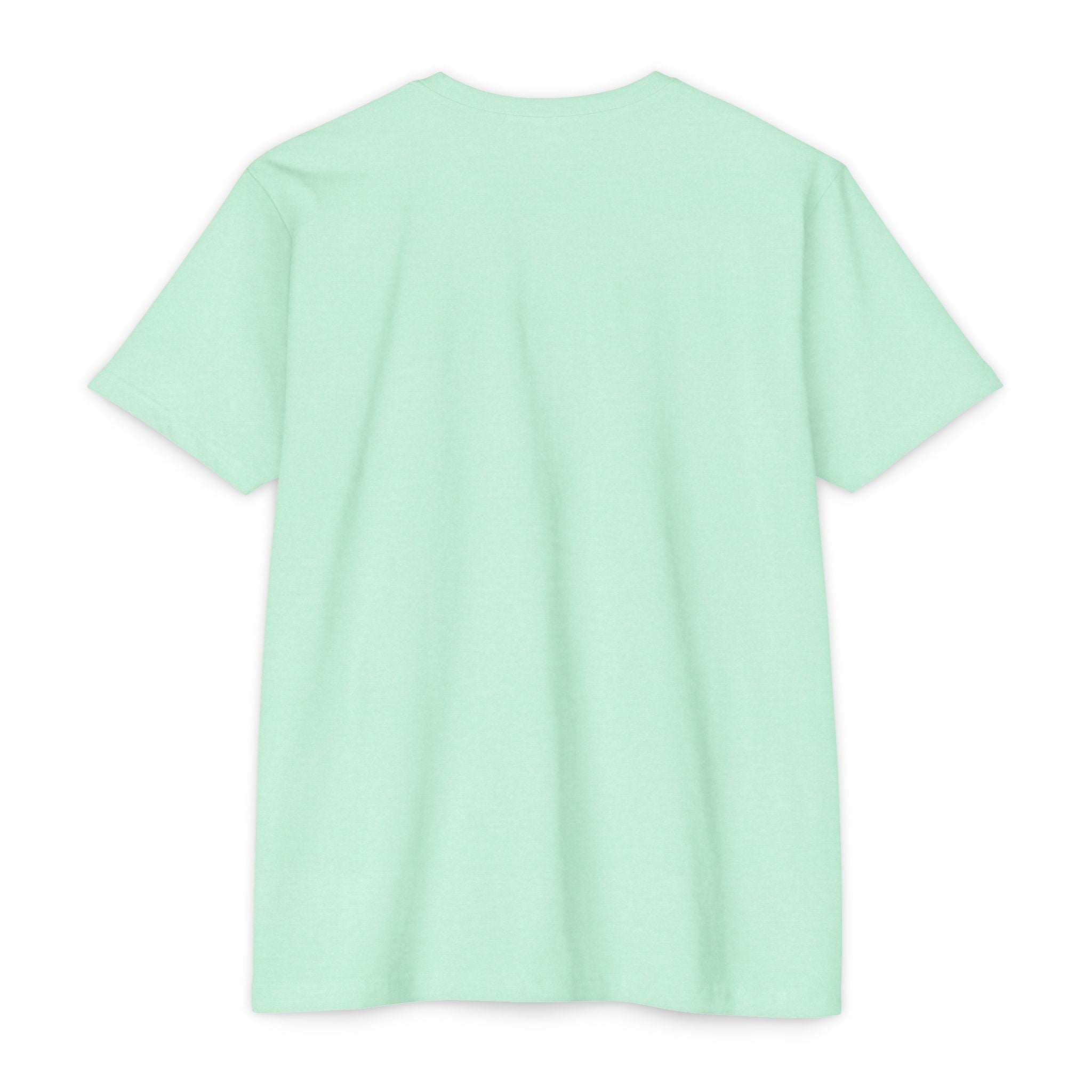 Back view of mint green Women's MTB Tee - Vintage Rider Spirit Tee, made from lightweight cotton-poly fabric for outdoor comfort.