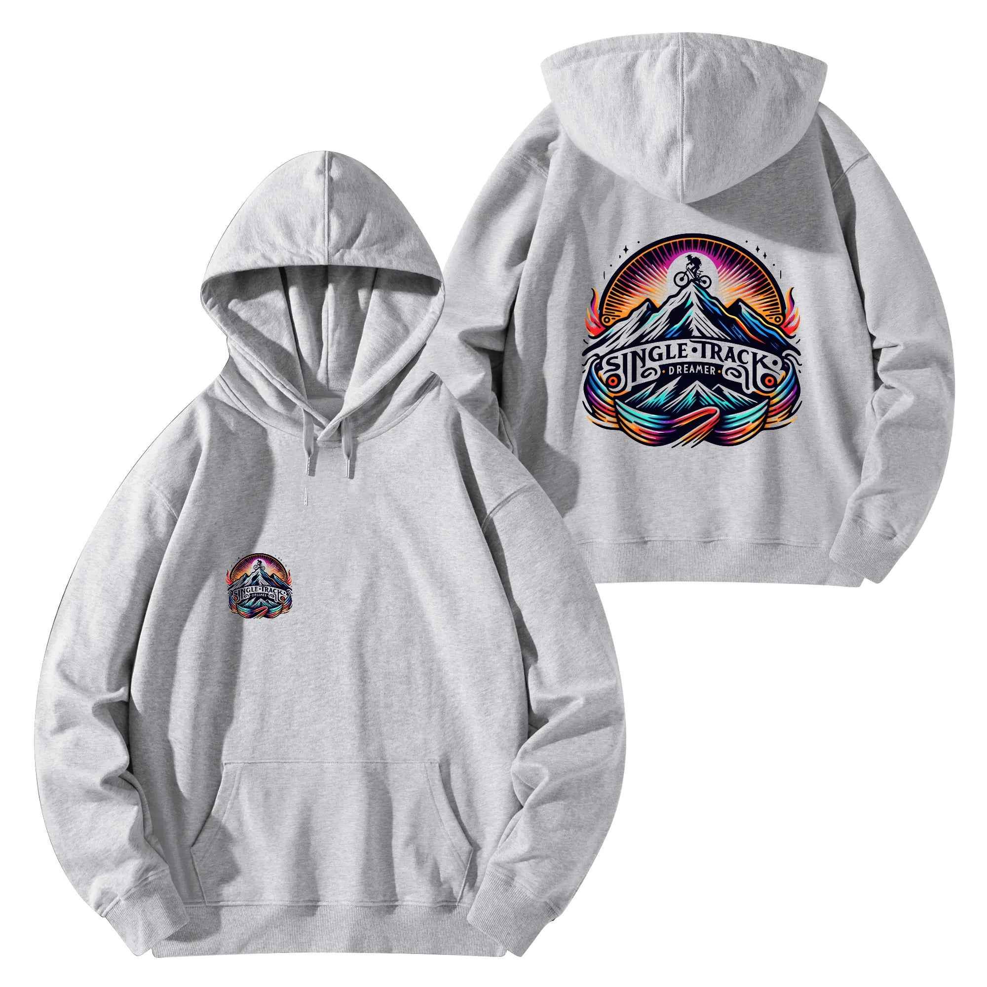 Stylish Cotton Pullover Hoodie - MTB Sunrise