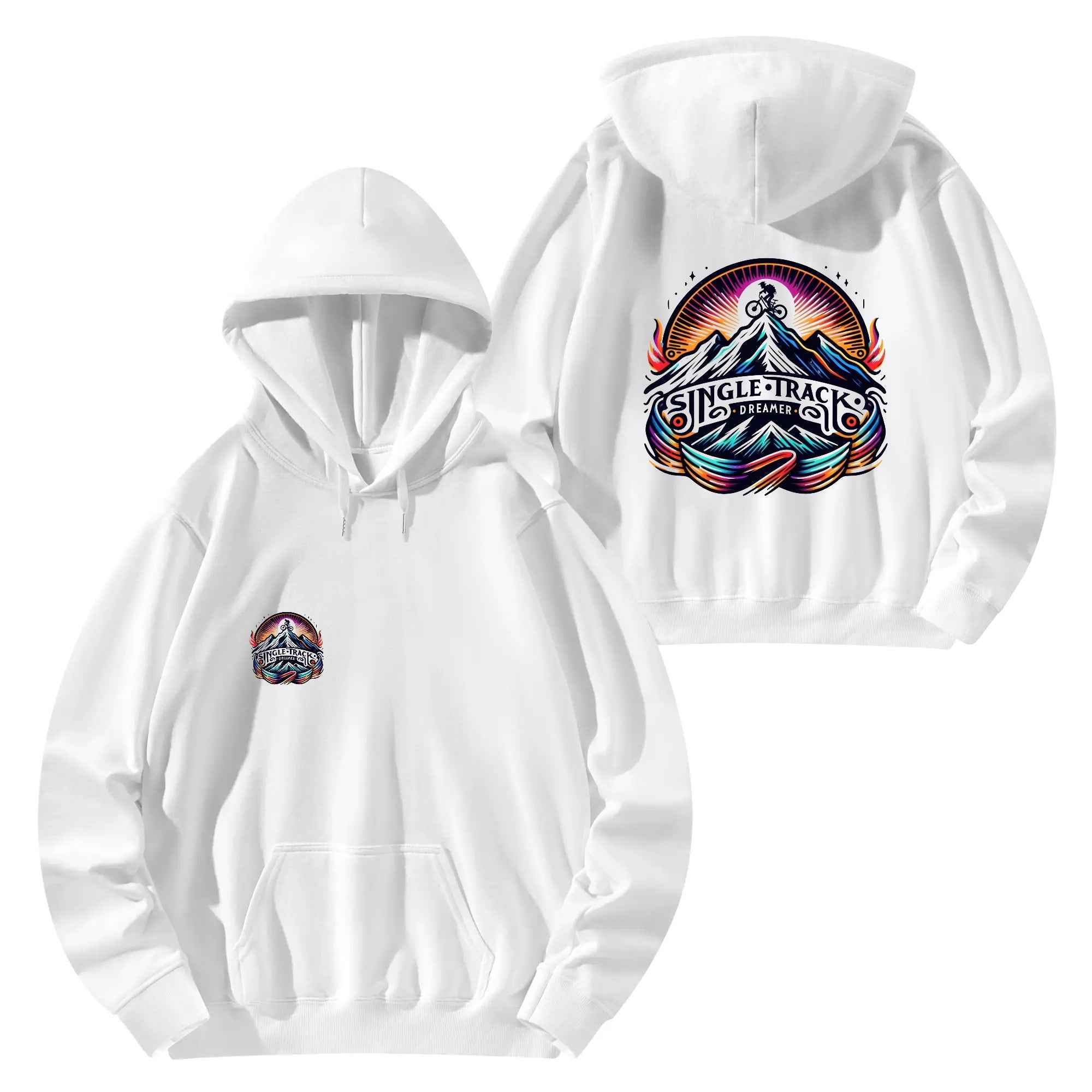 Stylish Cotton Pullover Hoodie - MTB Sunrise