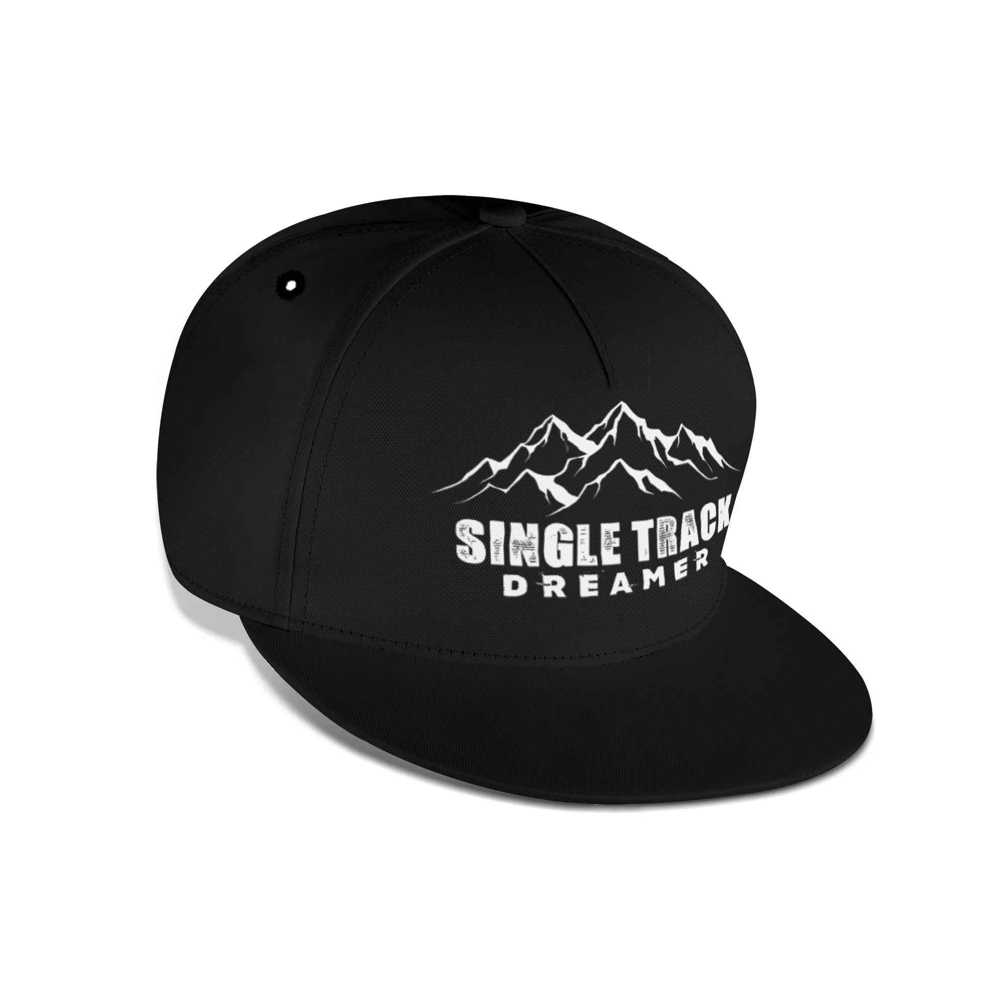 a black hat with a white logo on it