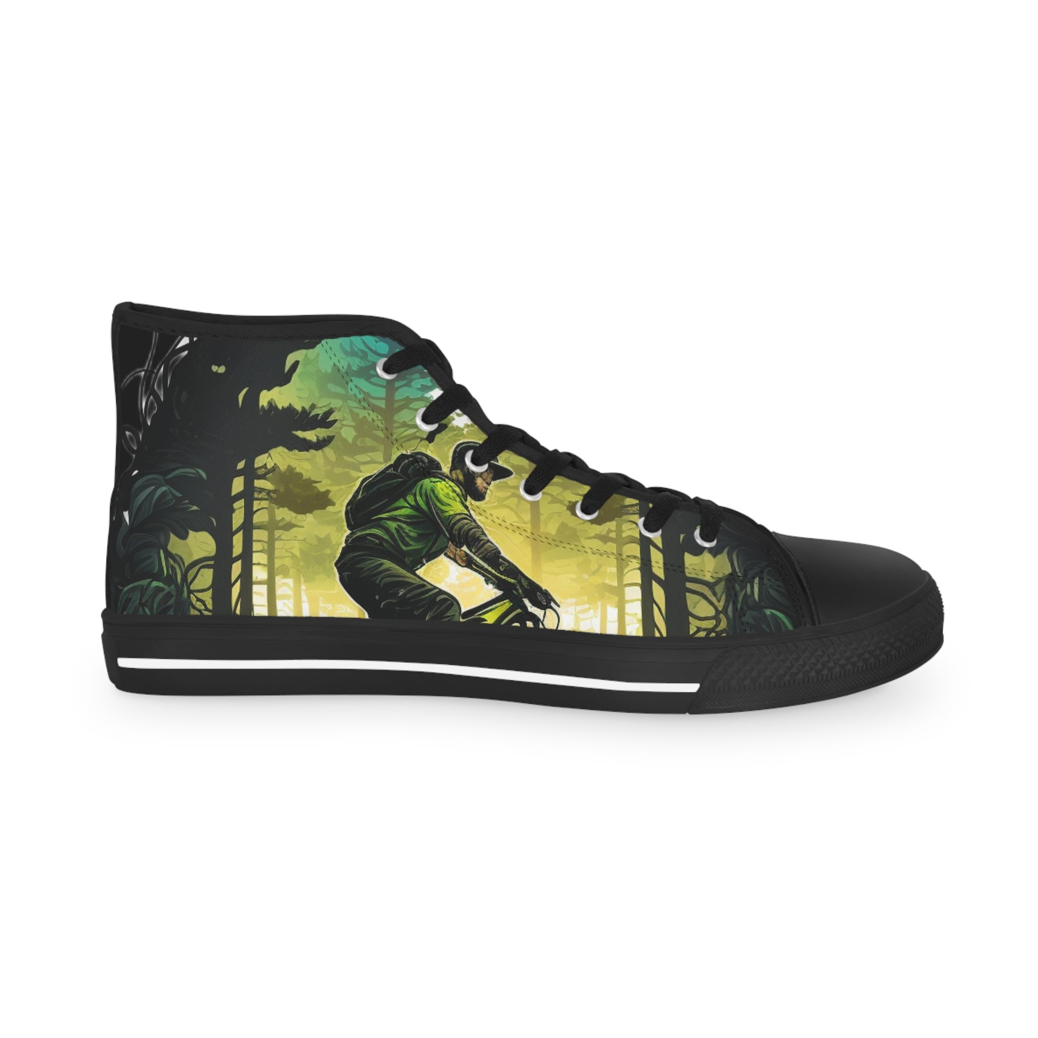 Men’s High Top MTB Sneakers – Breathable Canvas | Shock-Absorbing Trail Rider Shoes