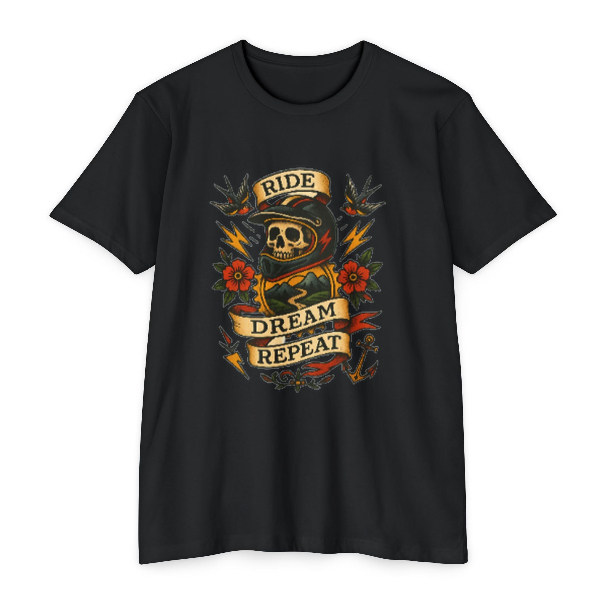 Ride Dream Repeat – Single Track Dreamer Men’s CVC Jersey Mountain Bike T-Shirt