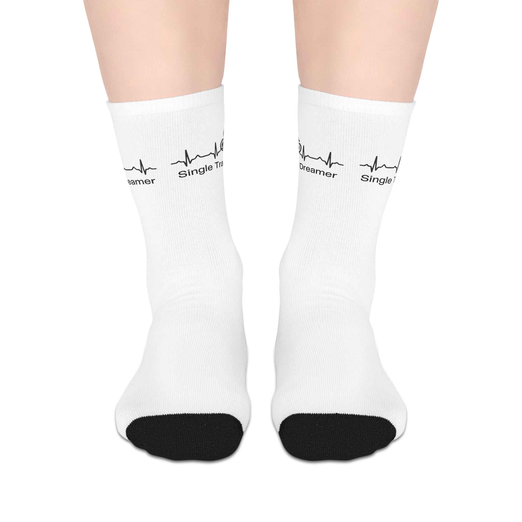 Single Track Dreamer MTB Heartbeat Crew Socks – Mountain Bike Riding Socks