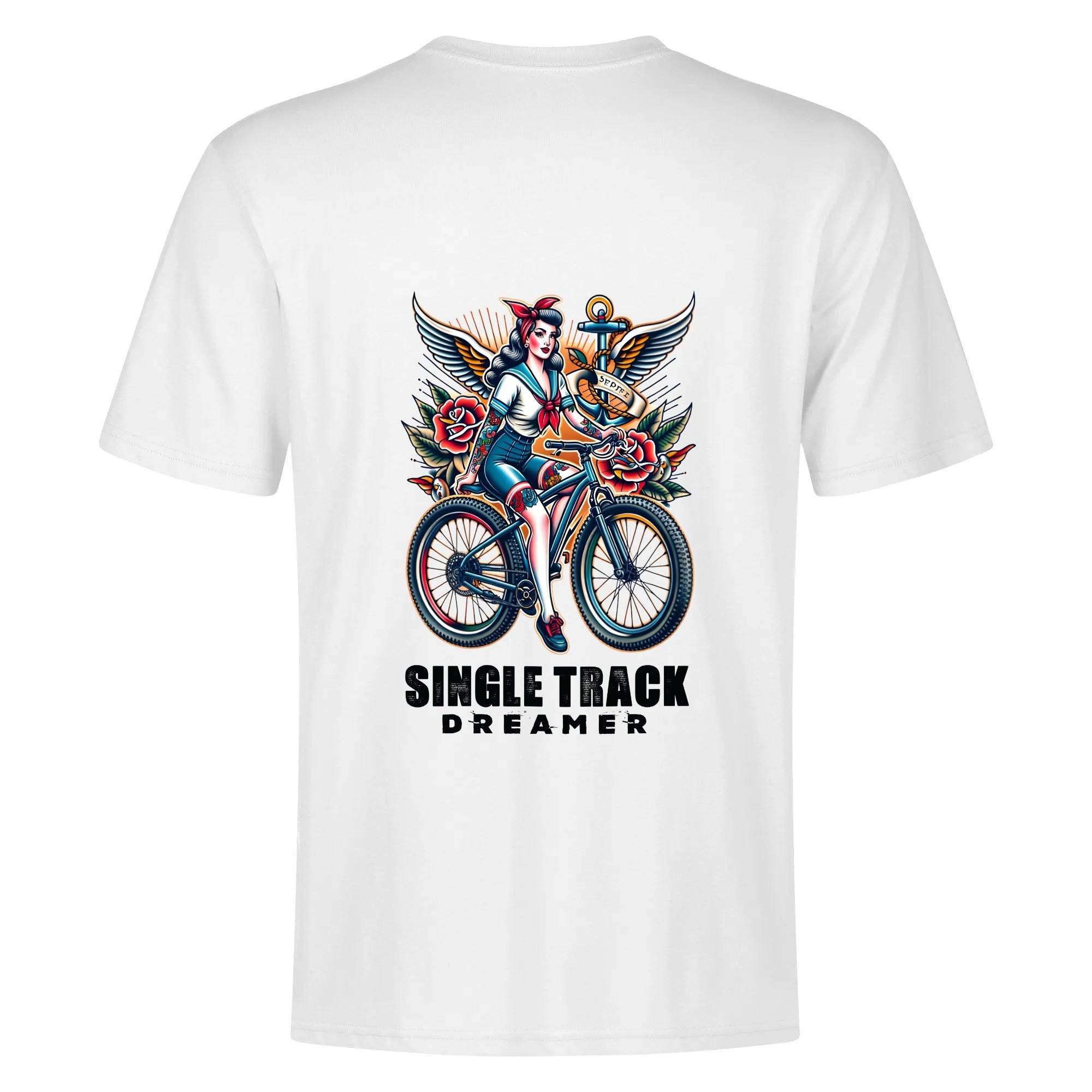 Jerry Sailor Bike Girl - MTB T-Shirt - Single Track Dreamer
