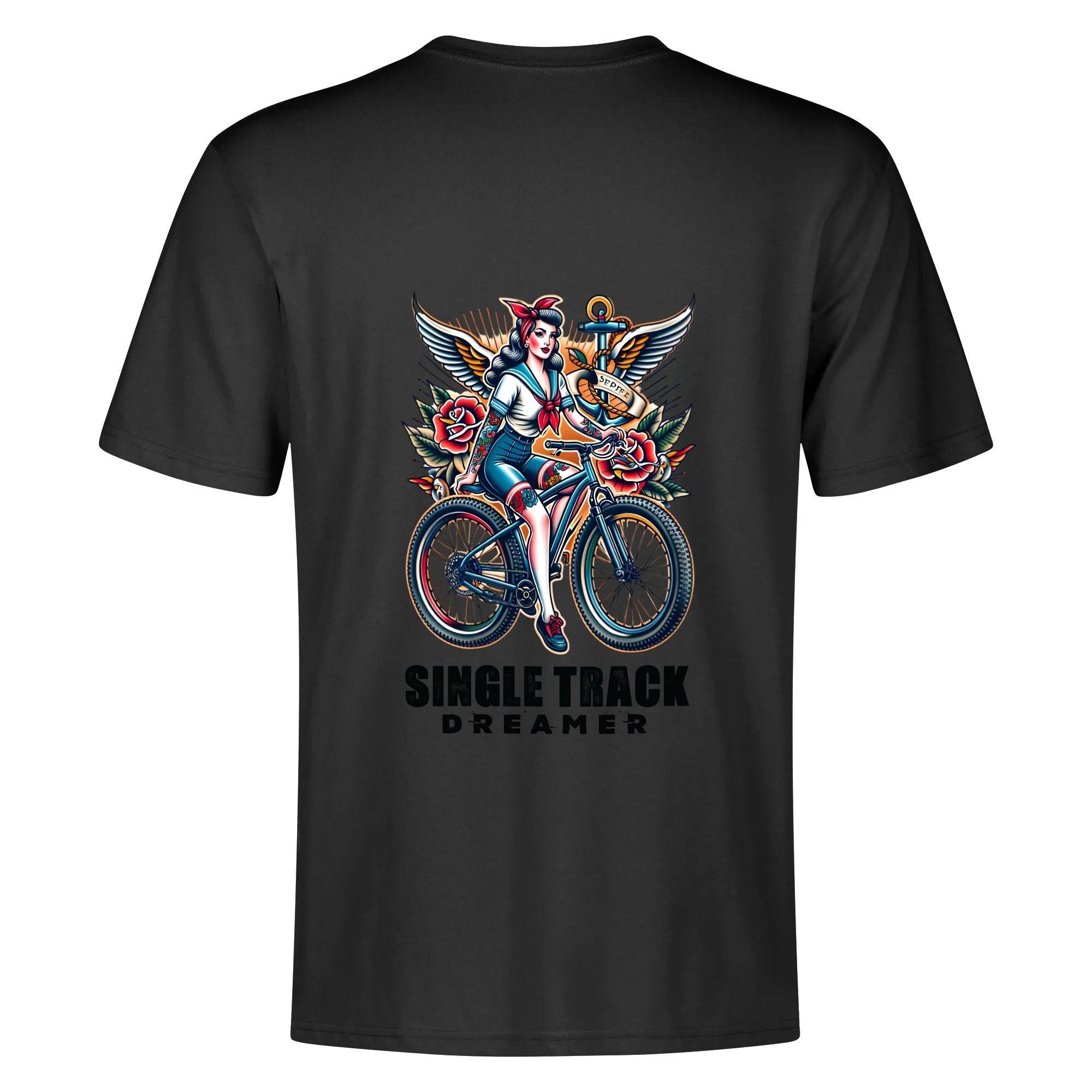 Jerry Sailor Bike Girl - MTB T-Shirt - Single Track Dreamer
