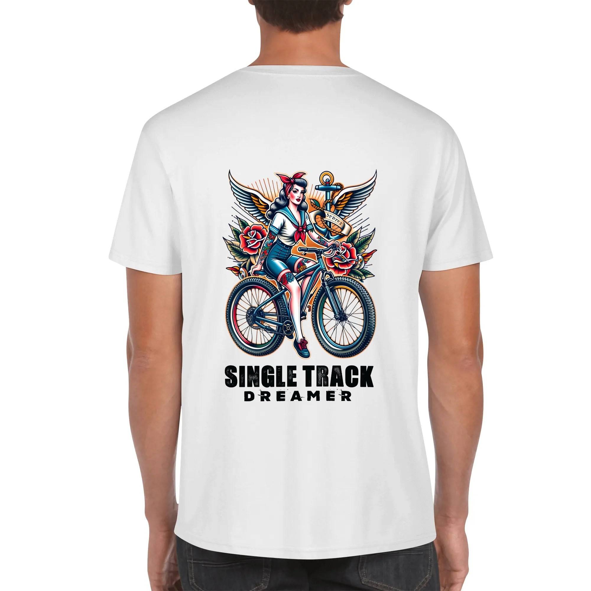 Jerry Sailor Bike Girl - MTB T-Shirt - Single Track Dreamer