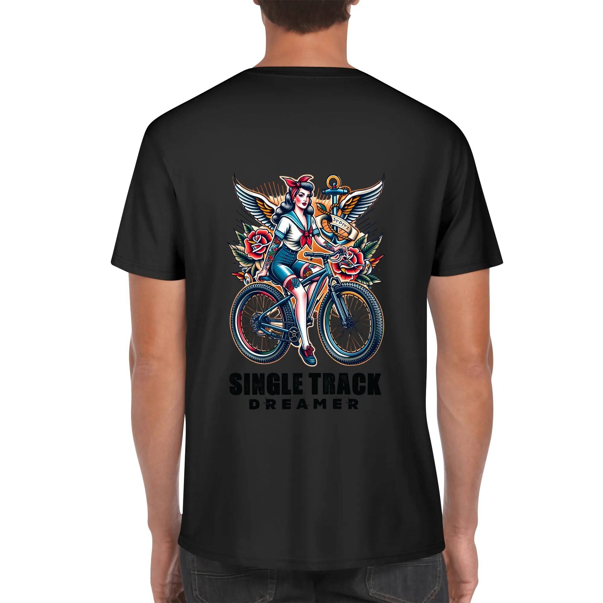 Jerry Sailor Bike Girl - MTB T-Shirt - Single Track Dreamer