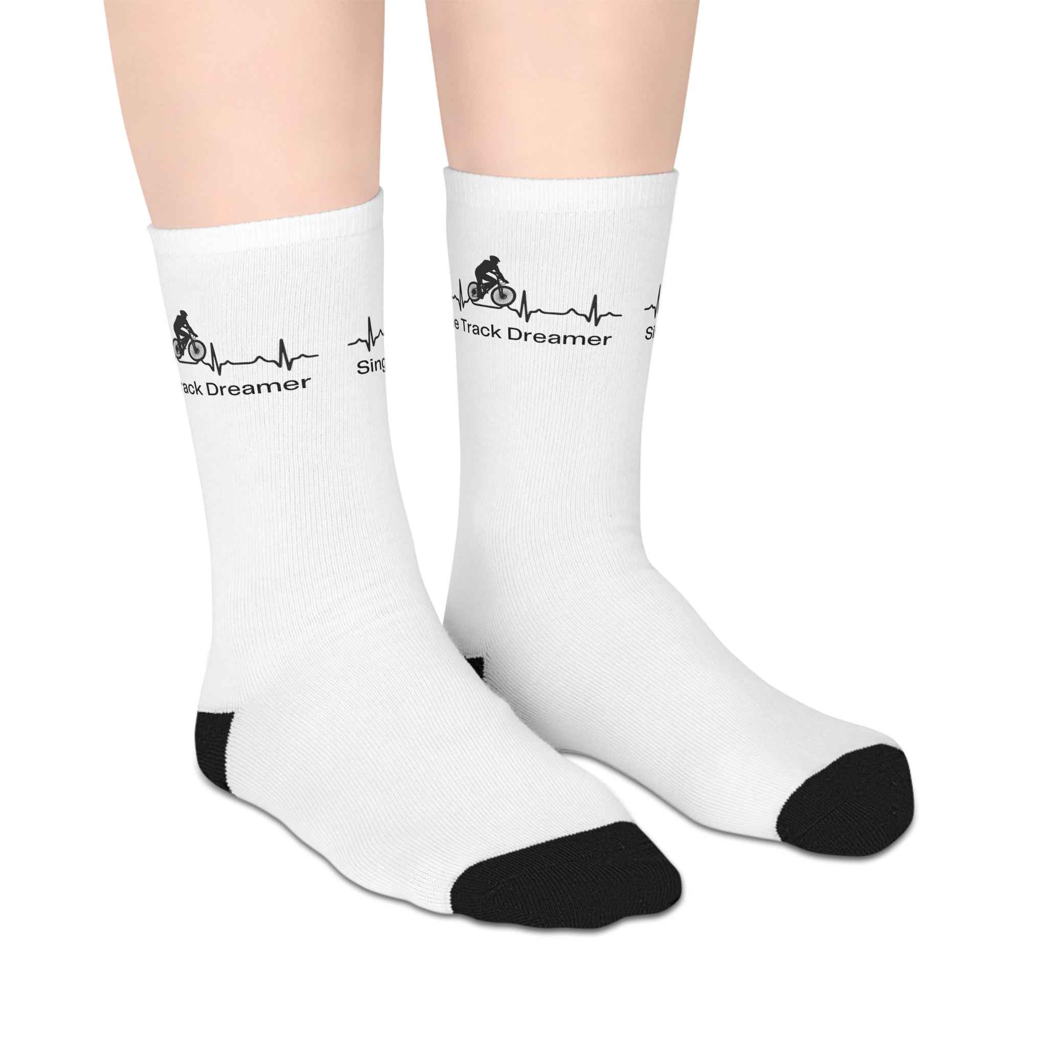 Single Track Dreamer MTB Heartbeat Crew Socks – Mountain Bike Riding Socks