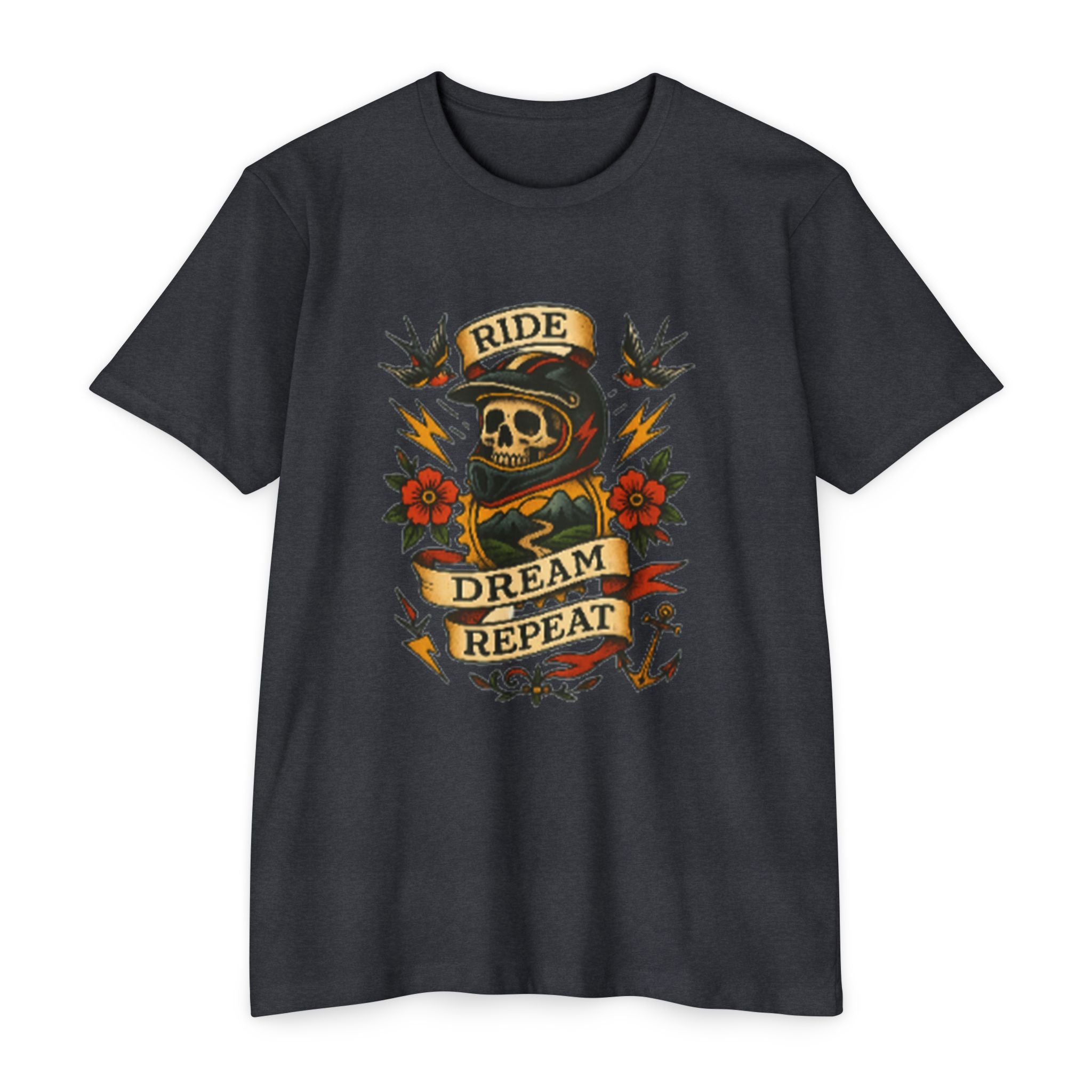 Ride Dream Repeat – Single Track Dreamer Men’s CVC Jersey Mountain Bike T-Shirt