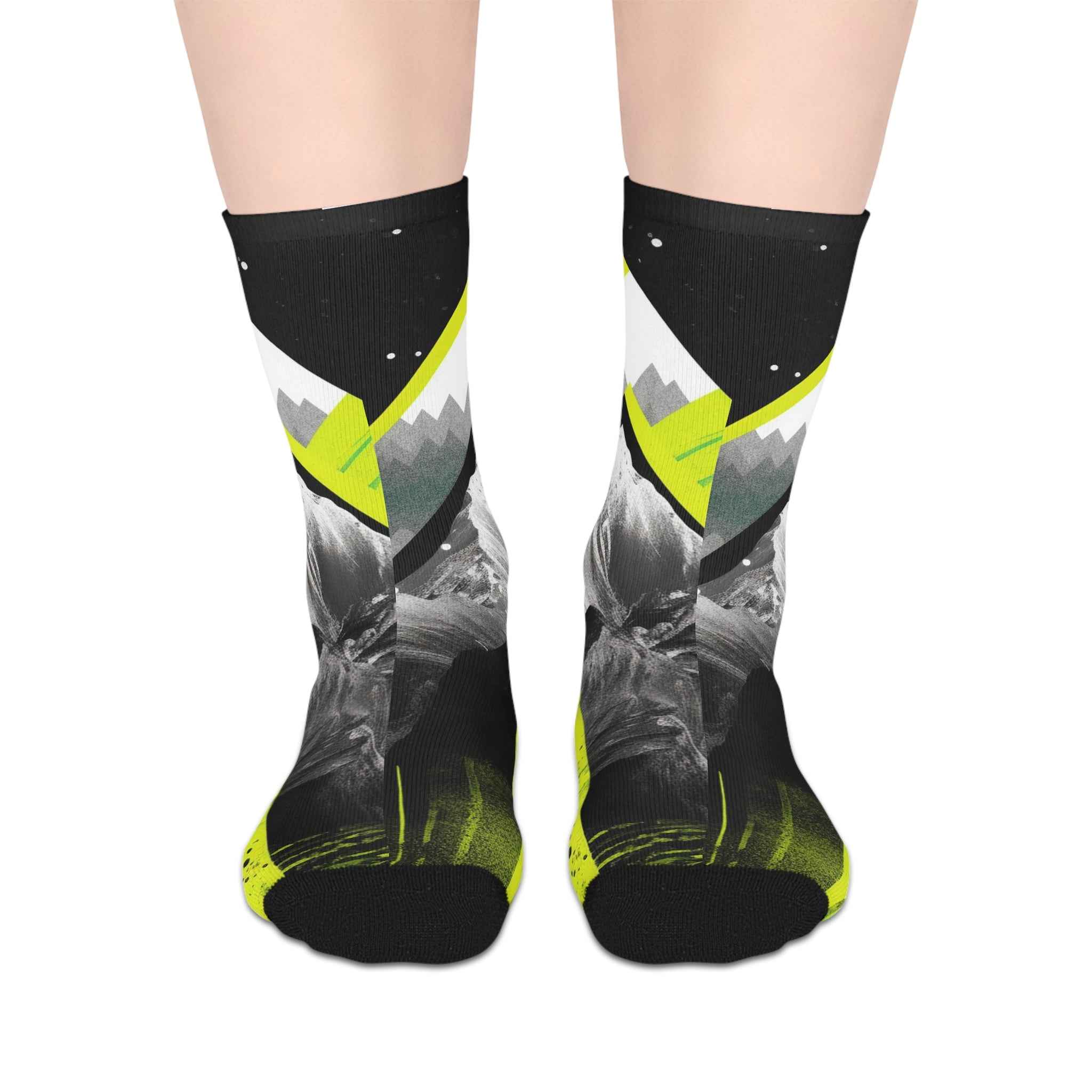 Neon Trail Crew Socks – Mountain Bike Graphic Performance Socks
