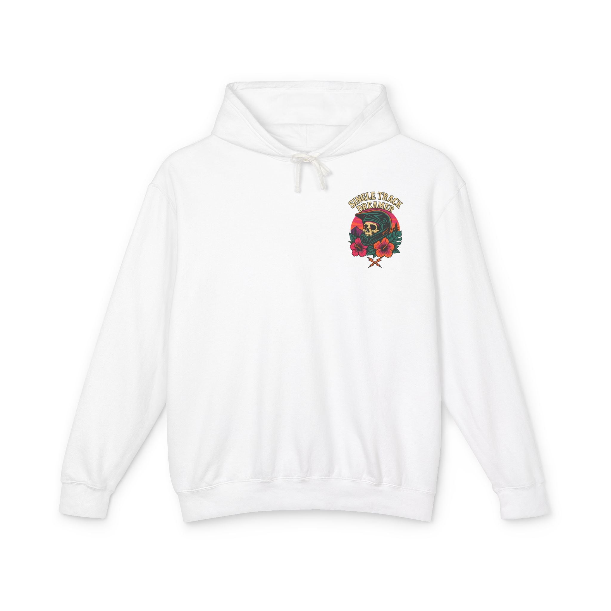 Skull-Sunset Lightweight Hoodie – Single Track Dreamer