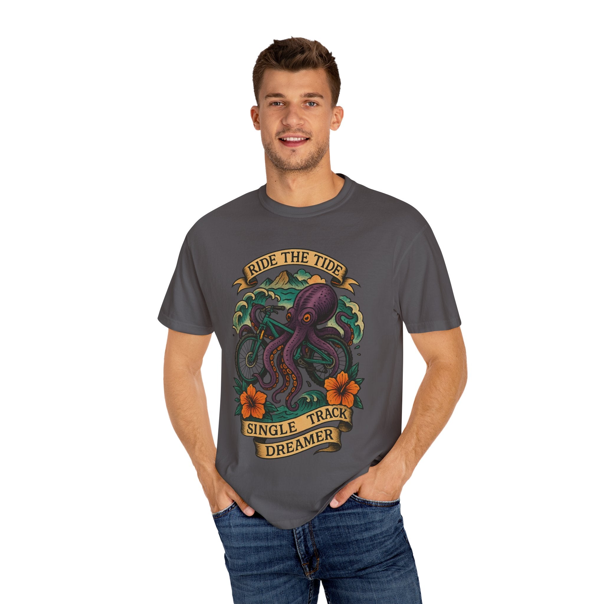 Ride the Tide – Men's Garment-Dyed T-Shirt by Single Track Dreamer