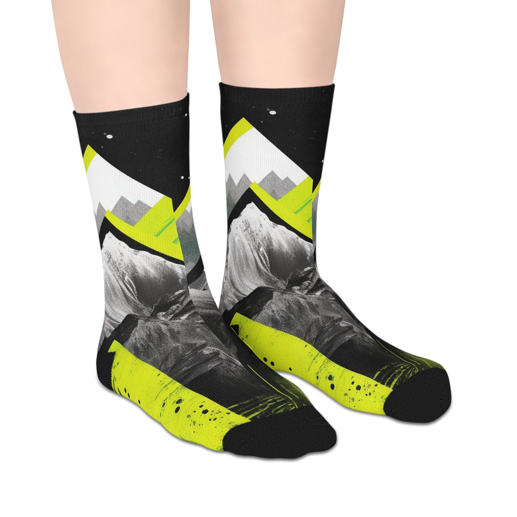 Neon Trail Crew Socks – Mountain Bike Graphic Performance Socks