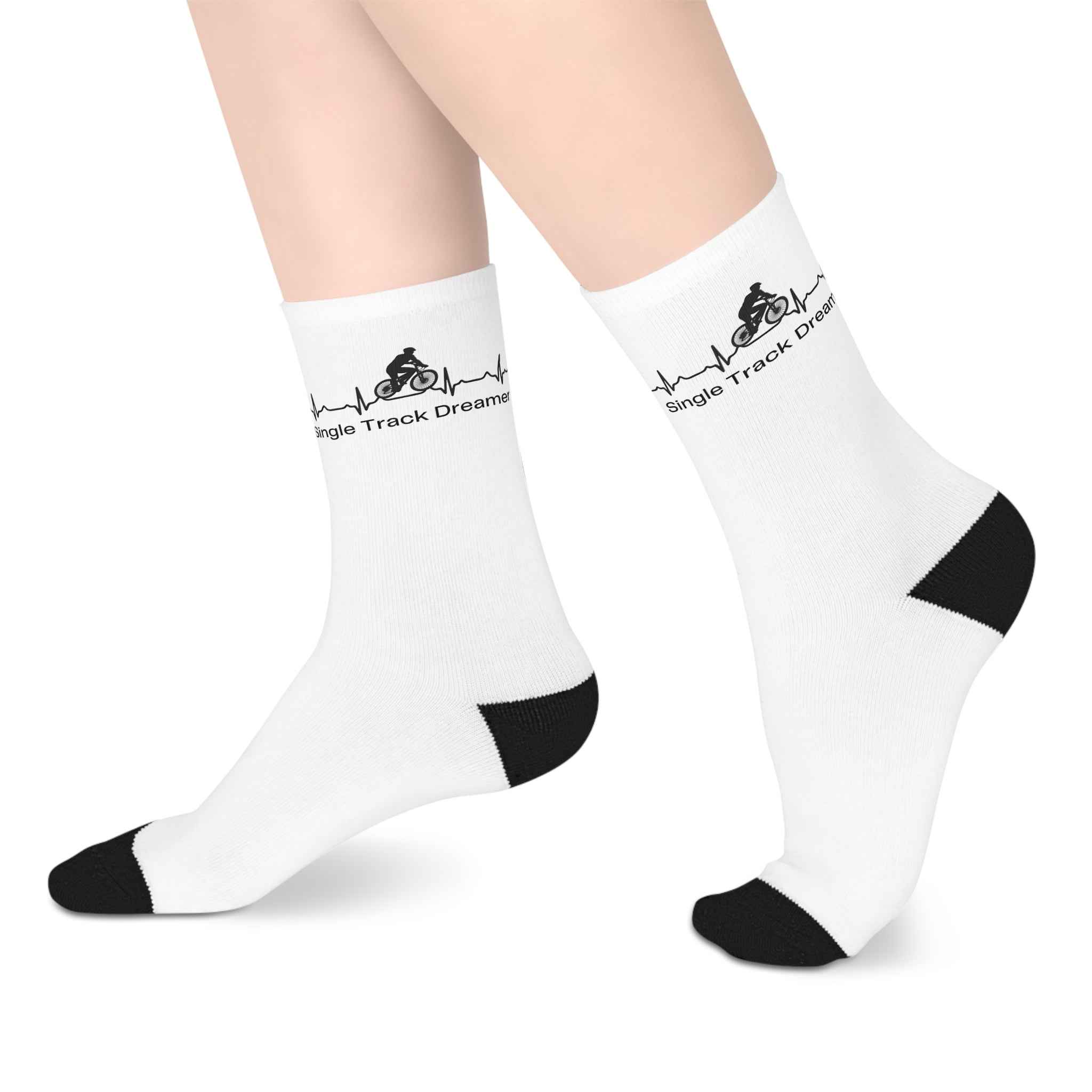 Single Track Dreamer MTB Heartbeat Crew Socks – Mountain Bike Riding Socks