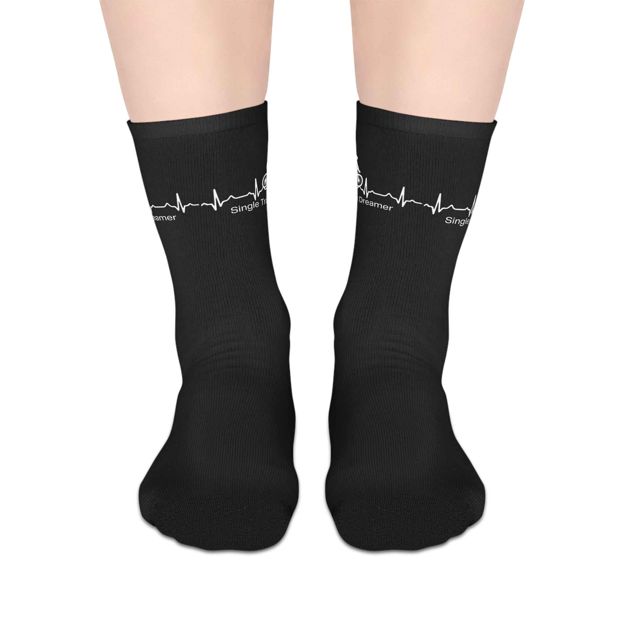 Single Track Dreamer Heartbeat | Custom Crew Socks