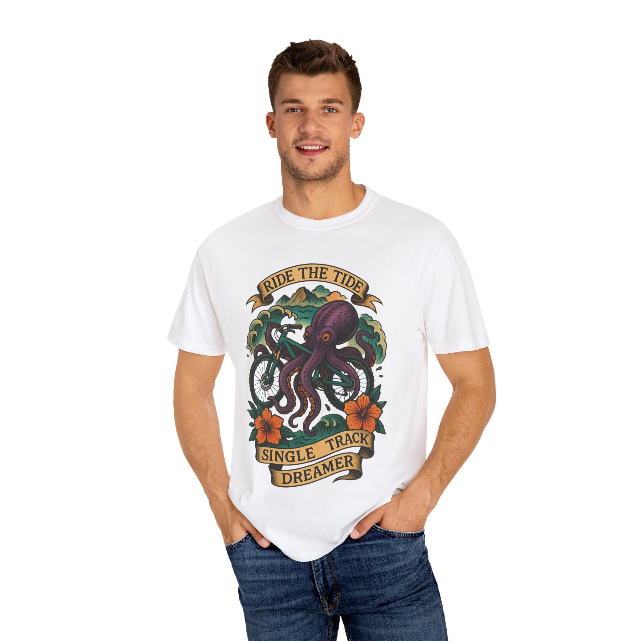 Ride the Tide – Men's Garment-Dyed T-Shirt by Single Track Dreamer