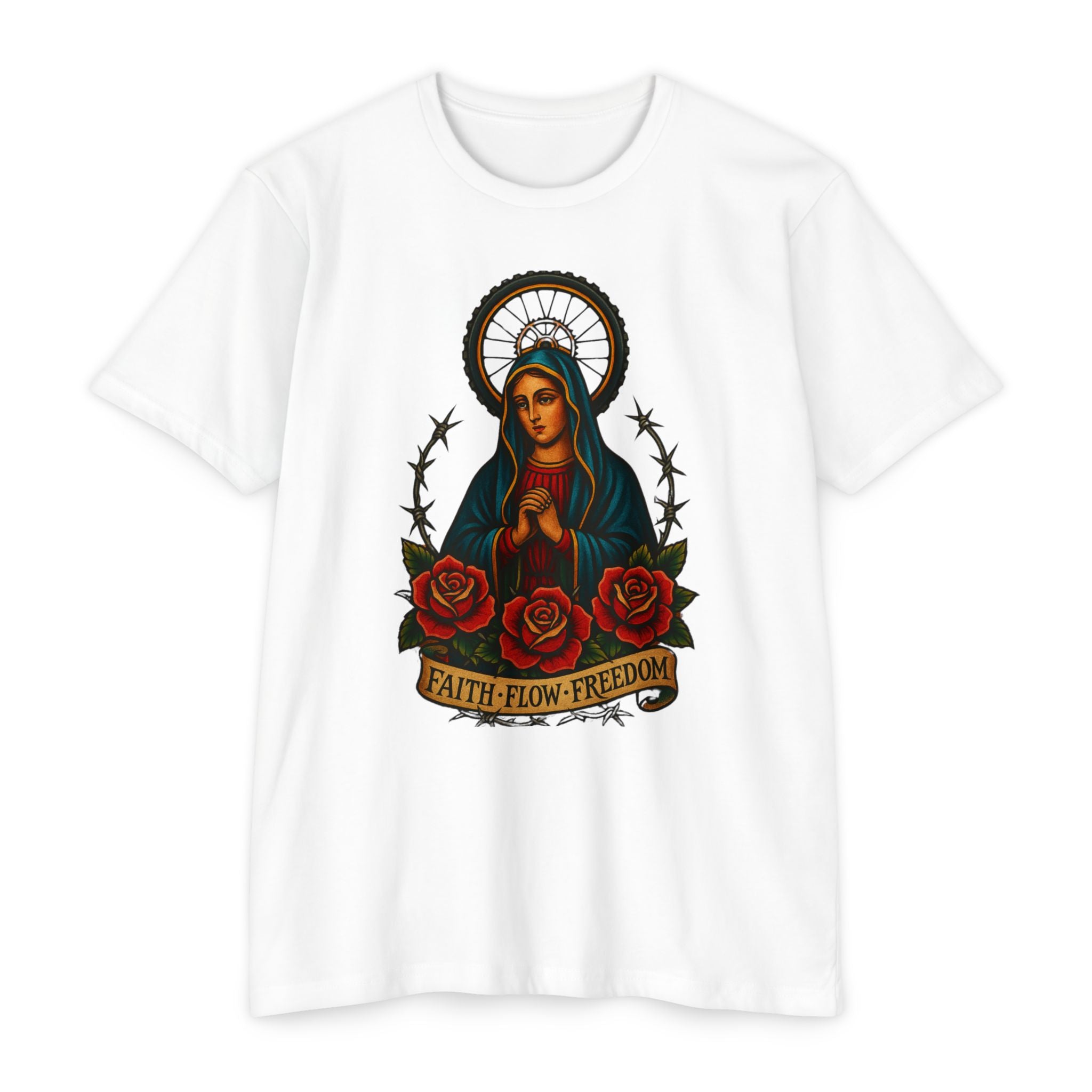 Faith Flow Freedom Men's Short Sleeve Tee - Inspirational Graphic T-Shirt