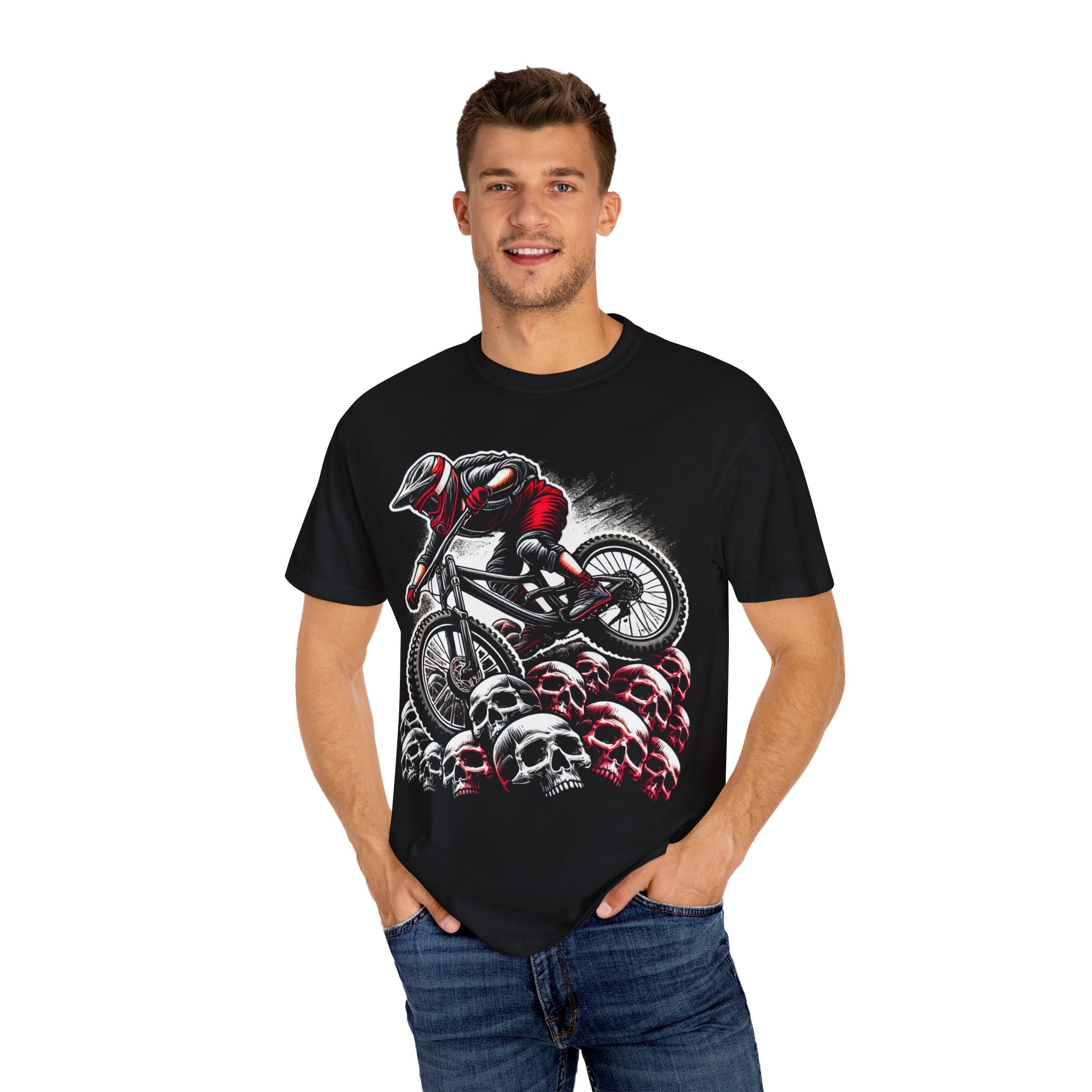 Single Track Dreamer Skull Mountain Bike T-Shirt – Ideal Gift for MTB Enthusiasts