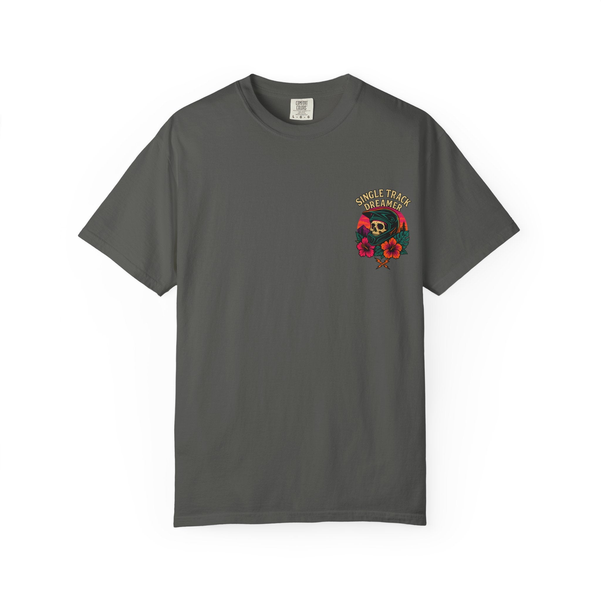 Skull-Sunset MTB Tee – Men's Garment-Dyed | Single Track Dreamer