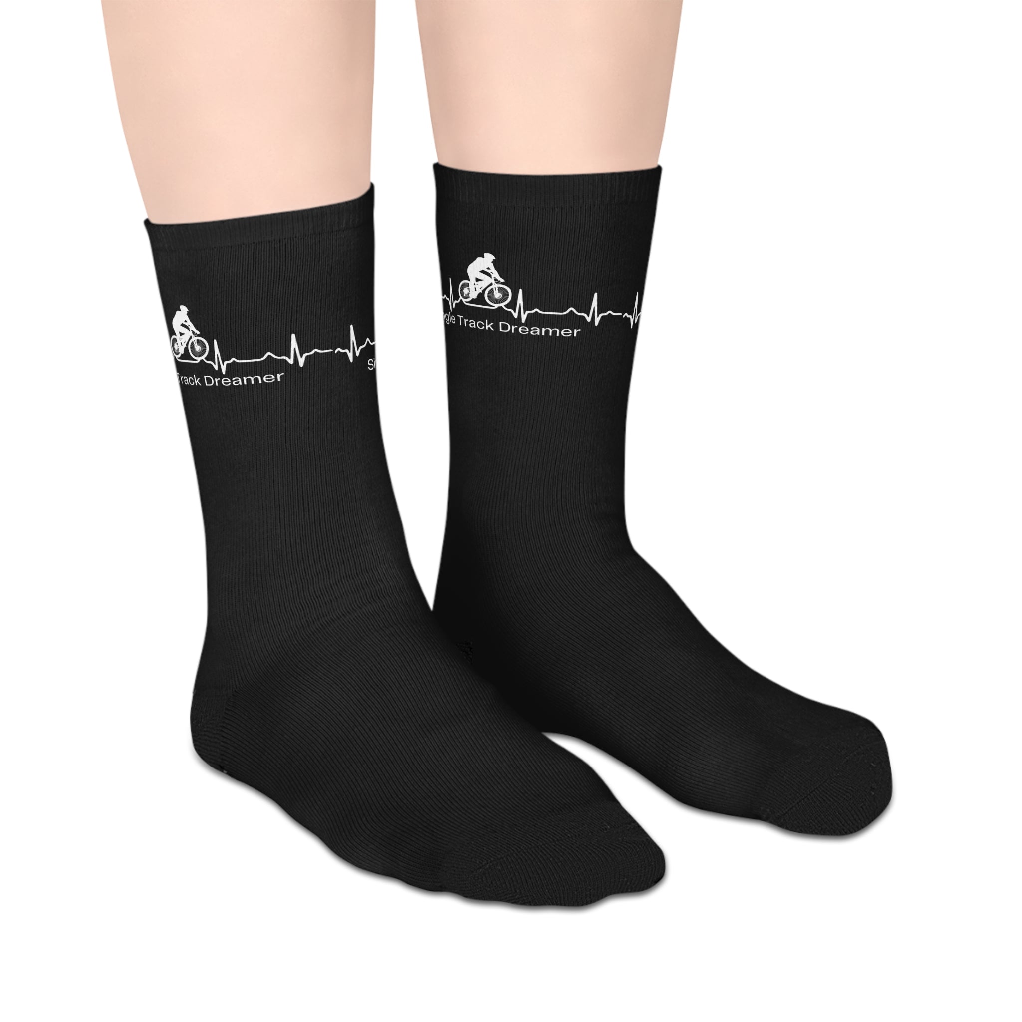 Single Track Dreamer Heartbeat | Custom Crew Socks
