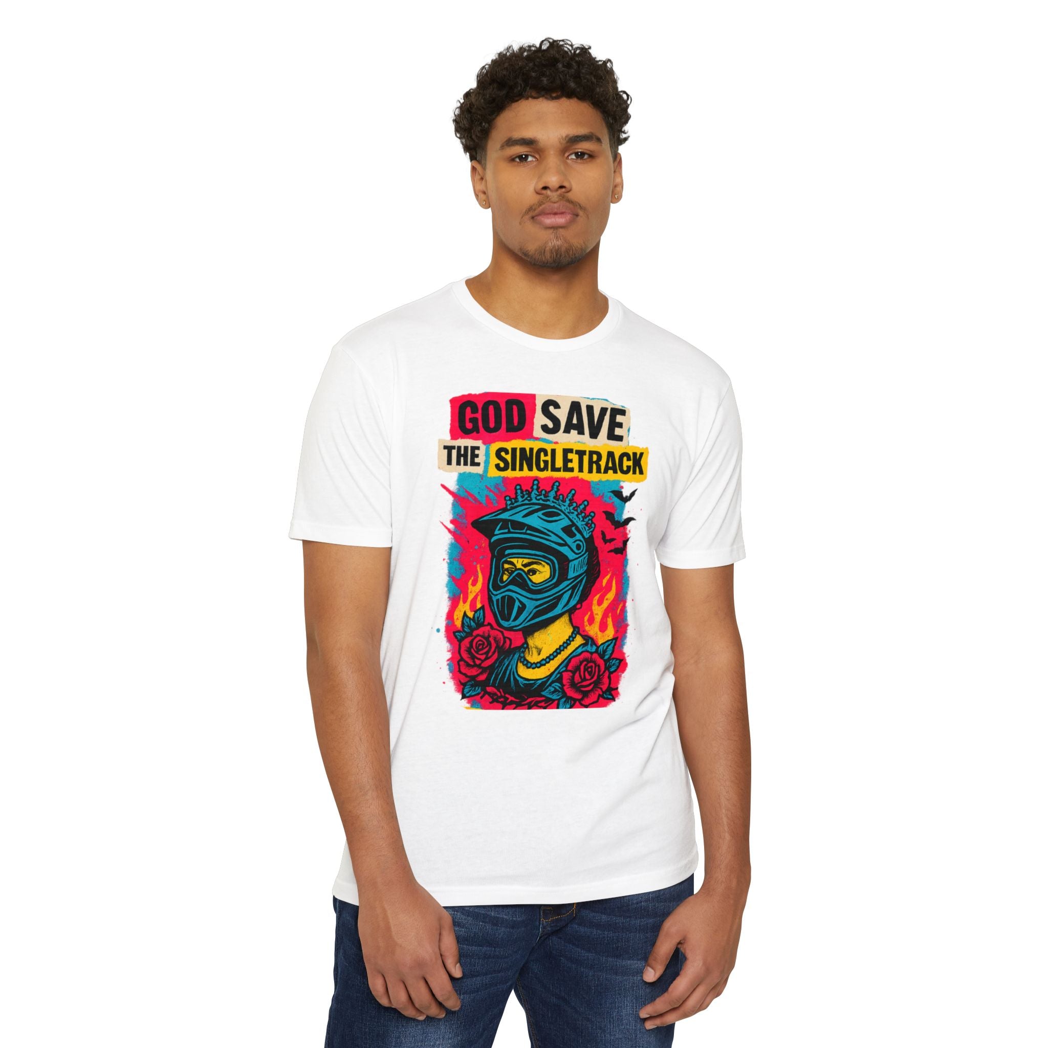 God Save The Singletrack - Men's Jersey Tee for Mountain Bikers