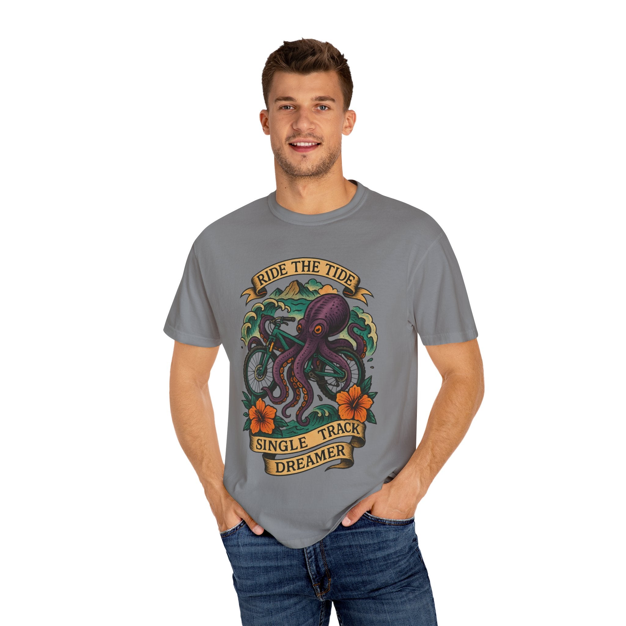 Ride the Tide – Men's Garment-Dyed T-Shirt by Single Track Dreamer