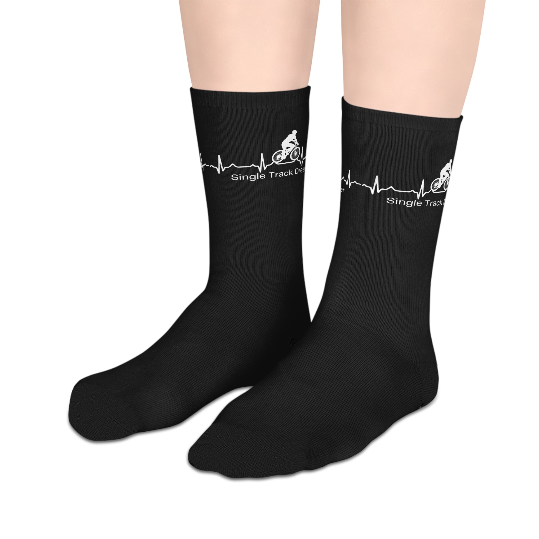 Single Track Dreamer Heartbeat | Custom Crew Socks
