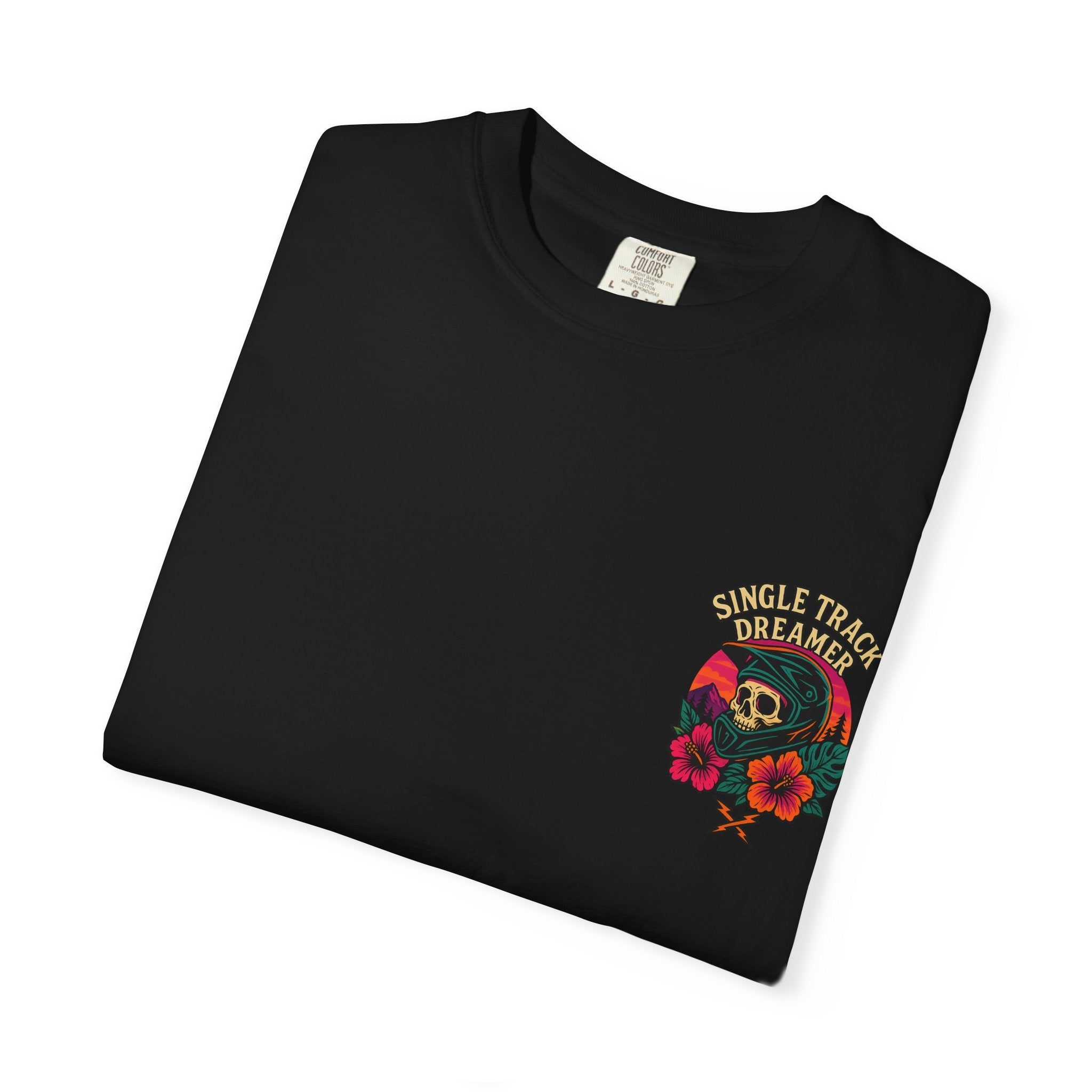 Skull-Sunset MTB Tee – Men's Garment-Dyed | Single Track Dreamer